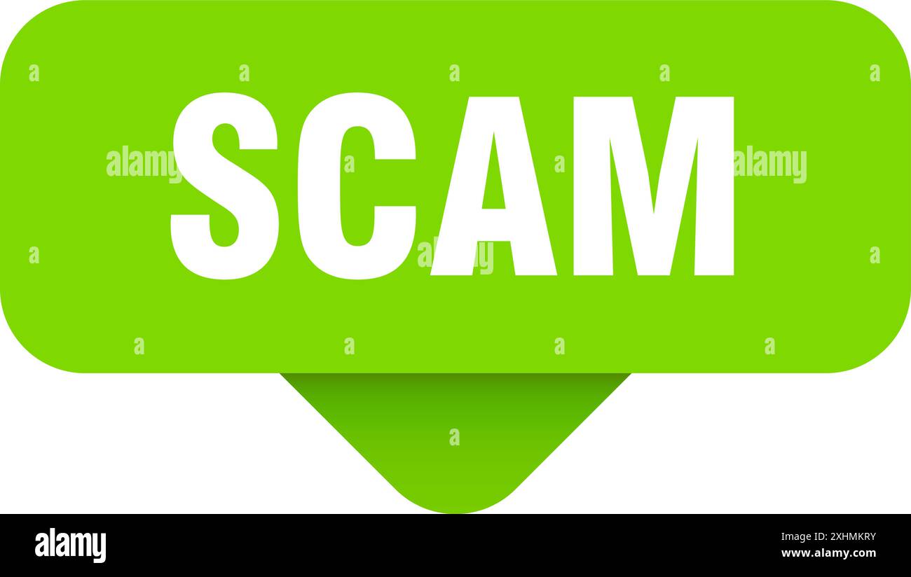 scam sticker. scam sign on transparent background. rectangular button Stock Vector