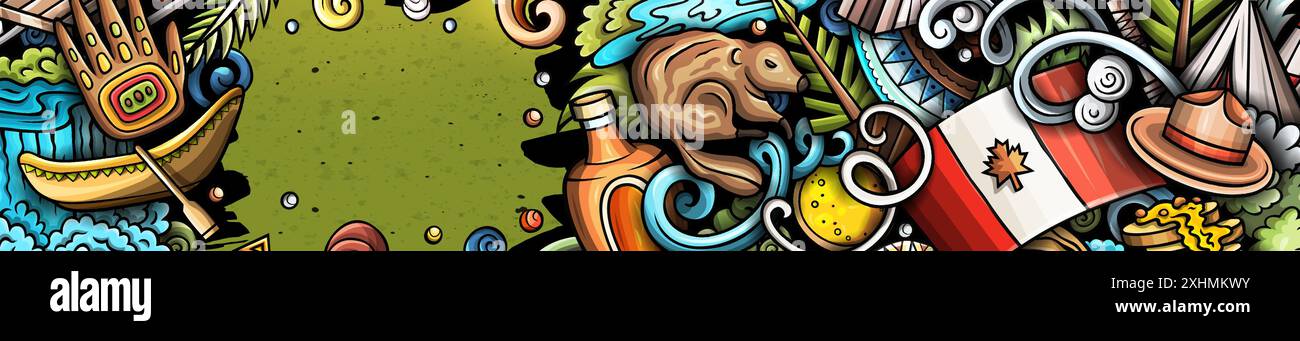 Cartoon vector doodle Canada banner design Stock Vector Image & Art - Alamy