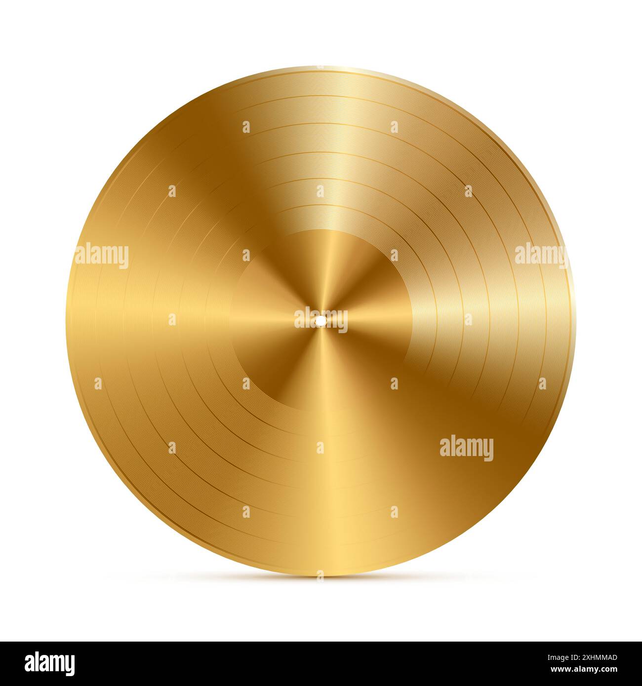Realistic gold vinyl disc vector illustration isolated on white