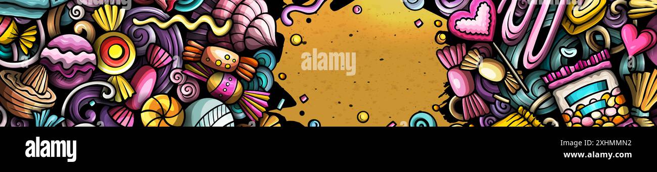 Cartoon vector doodle Candies banner design Stock Vector Image & Art ...