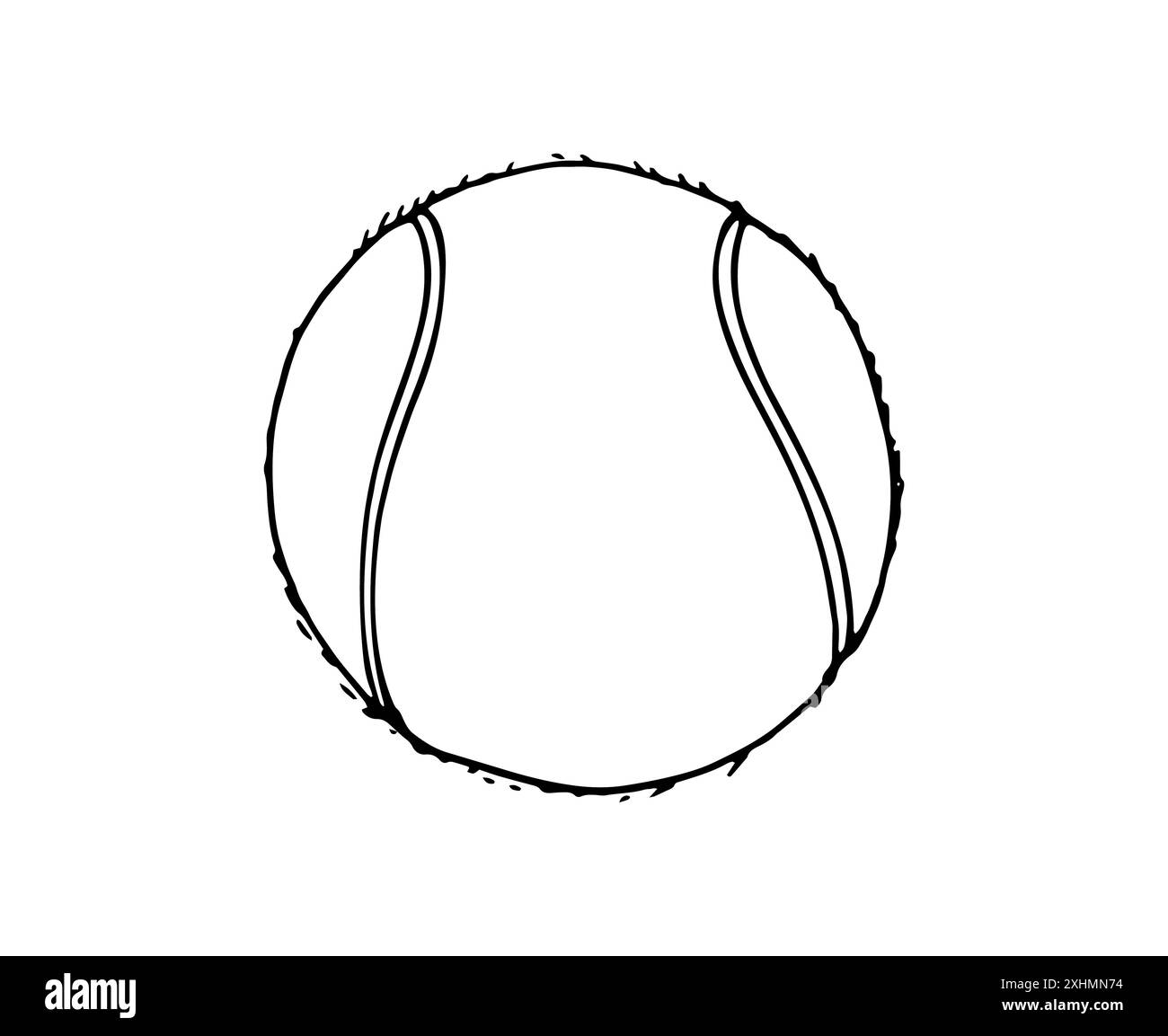 Hand-drawn tennis ball illustration in a white background. Tennis ...