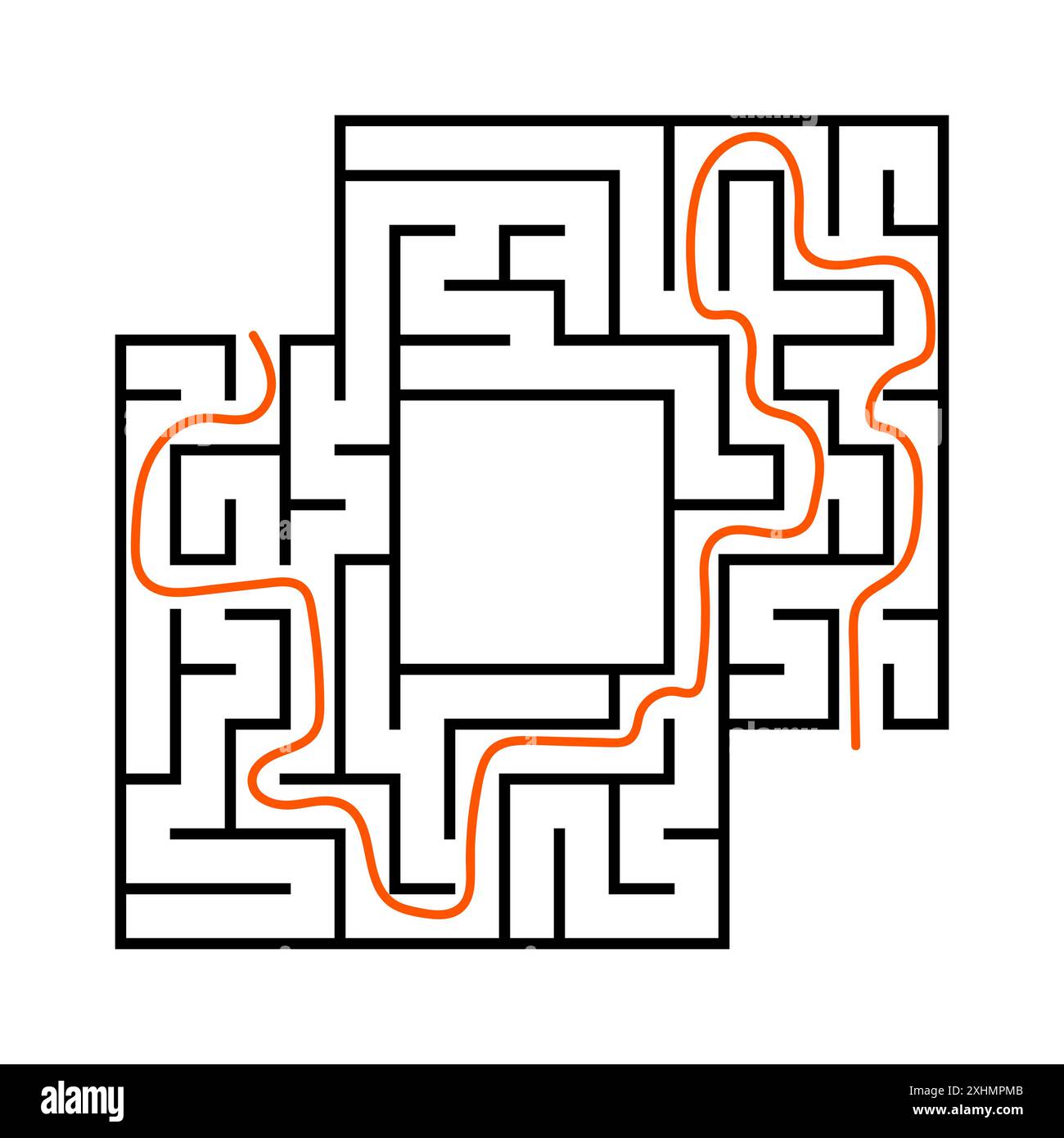 Square Riddle Lines Square maze. Game for kids. Funny labyrinth. Education developing ...