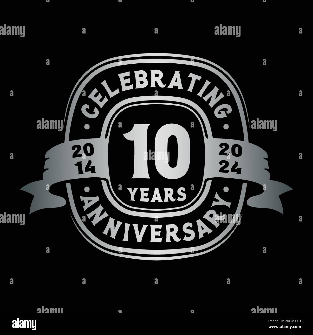 10th Anniversary Celebration Logo Design Template. 10th Anniversary Vector and Illustration. Stock Vector