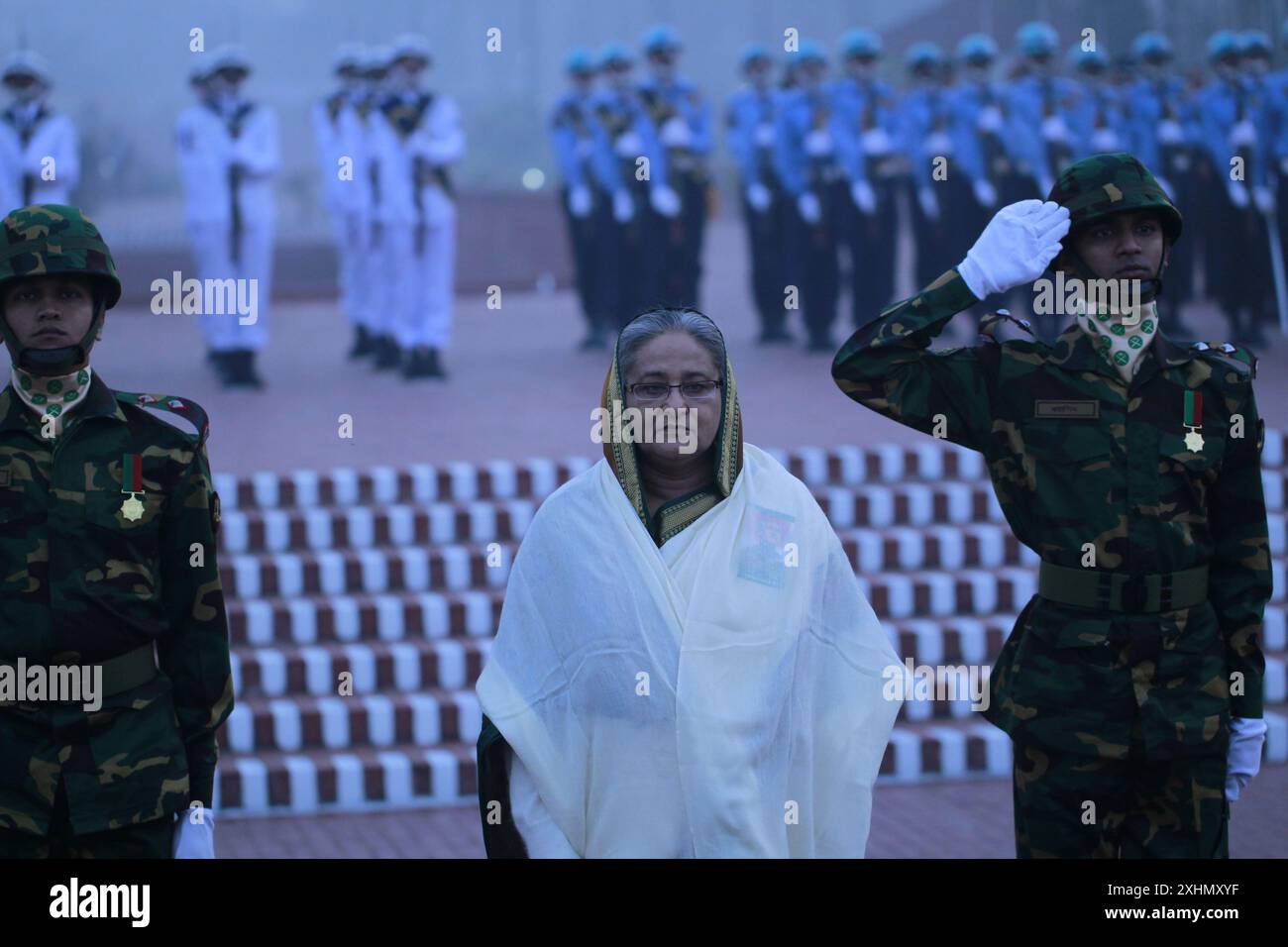 Sheikh hasina places a wreath hi-res stock photography and images - Alamy