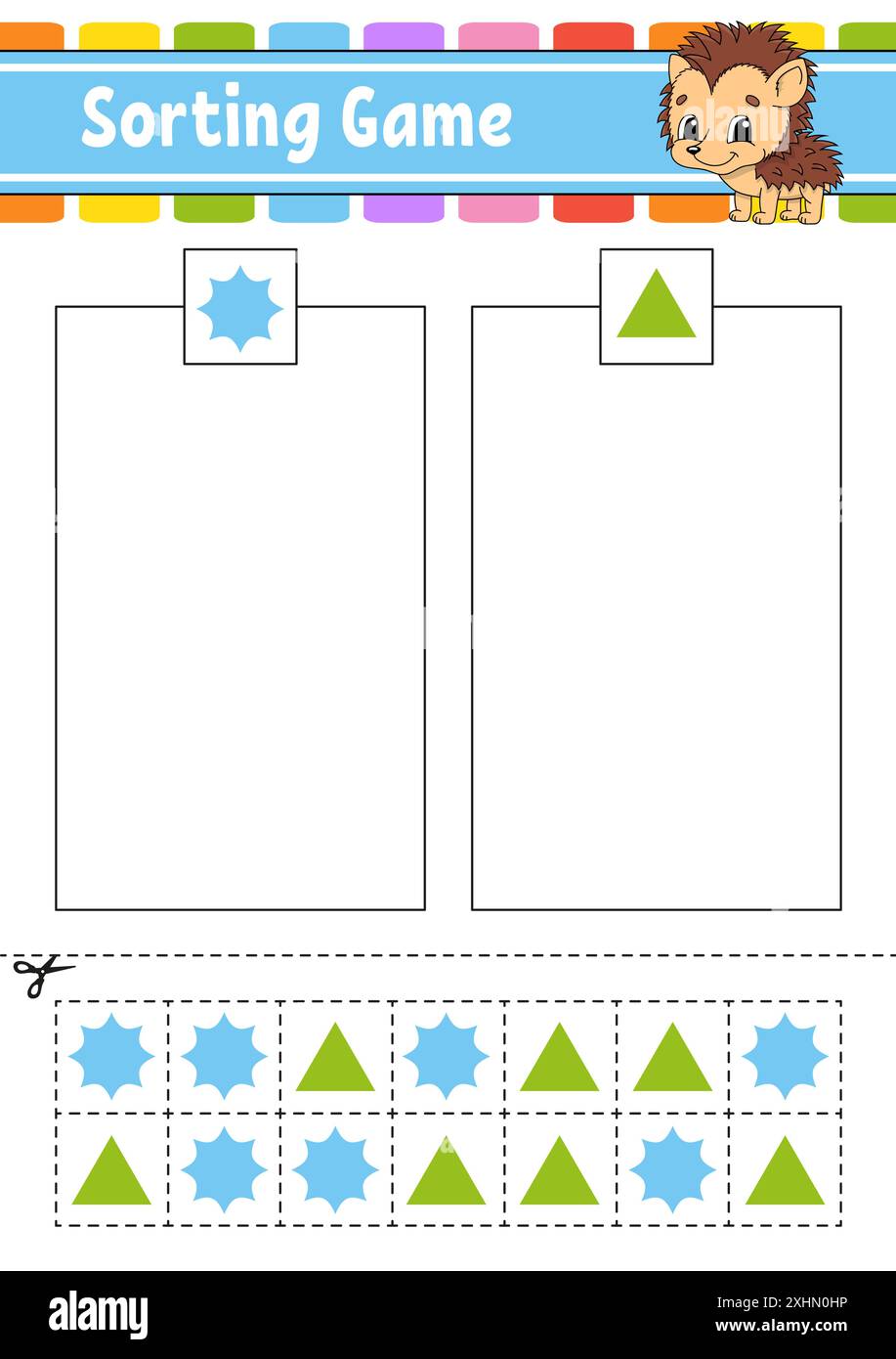 Sorting game for kids. Cut and glue. Education developing worksheet ...