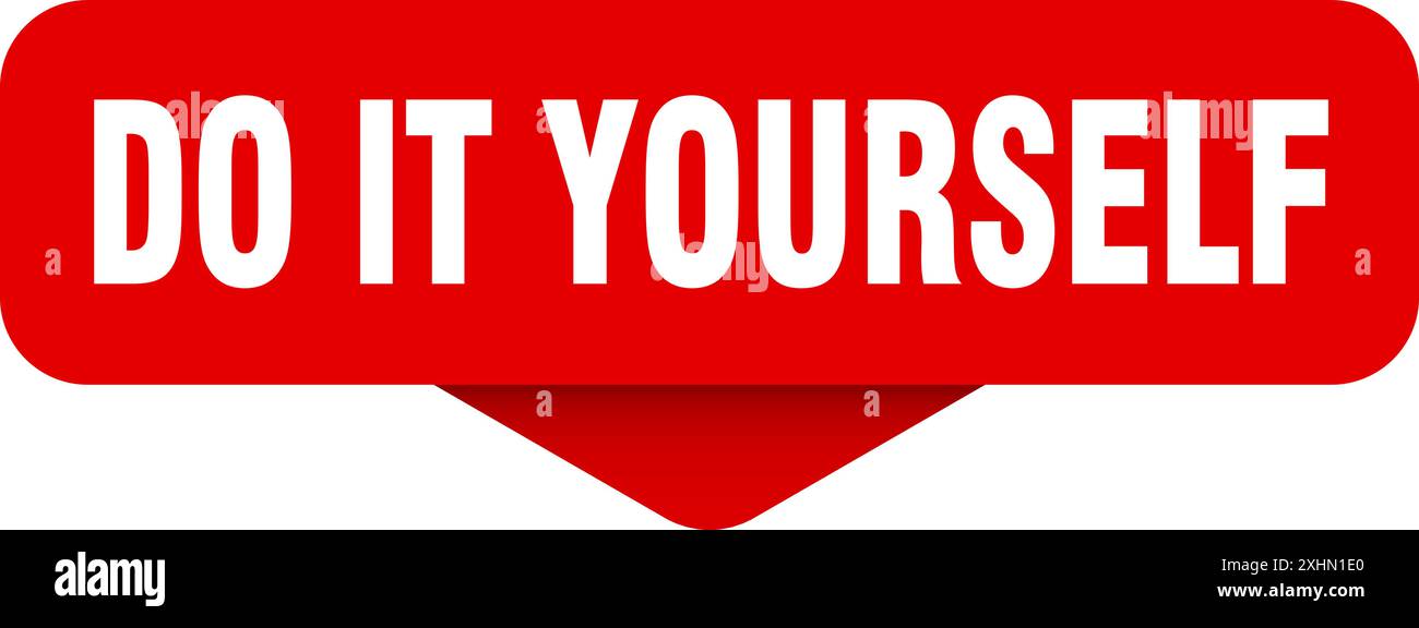 do it yourself sticker. do it yourself sign on transparent background. rectangular button Stock Vector