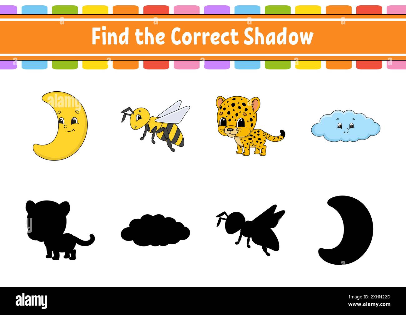 Find the correct shadow. Education developing worksheet. Matching game ...