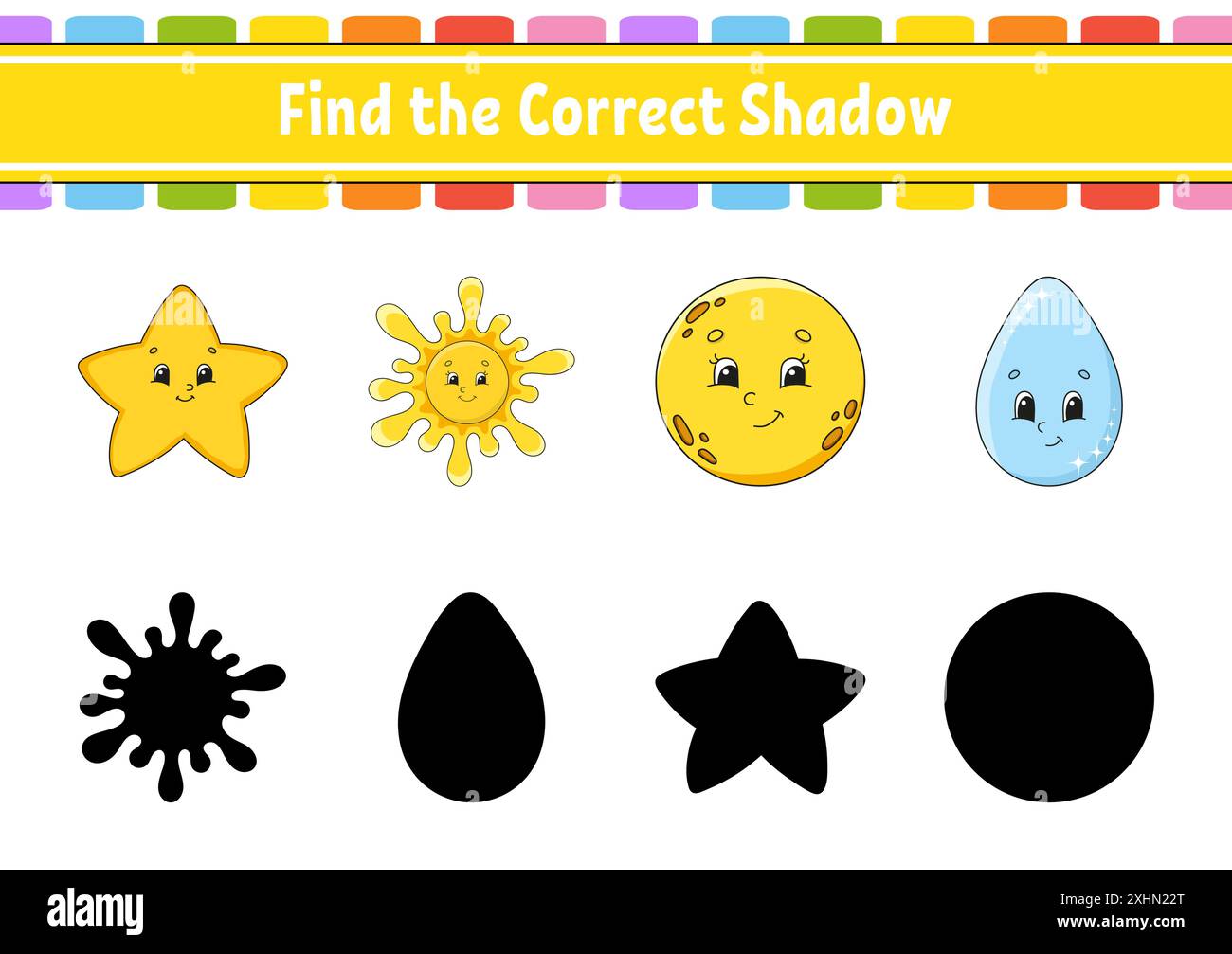 Find the correct shadow. Education developing worksheet. Matching game ...