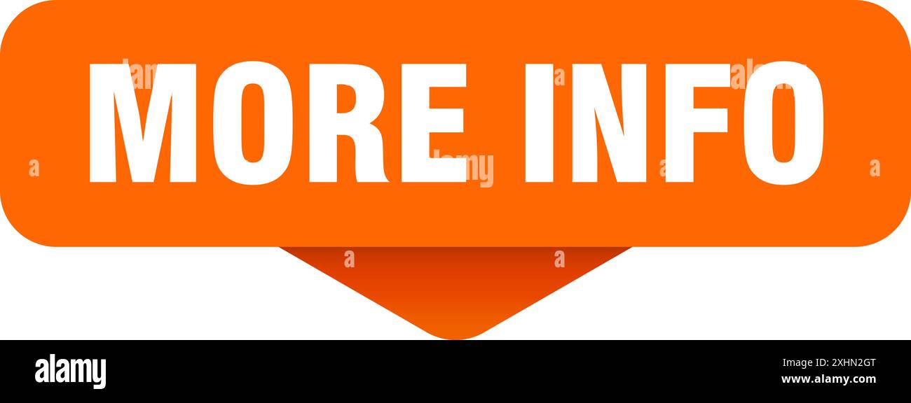 more info sticker. more info sign on transparent background. rectangular button Stock Vector