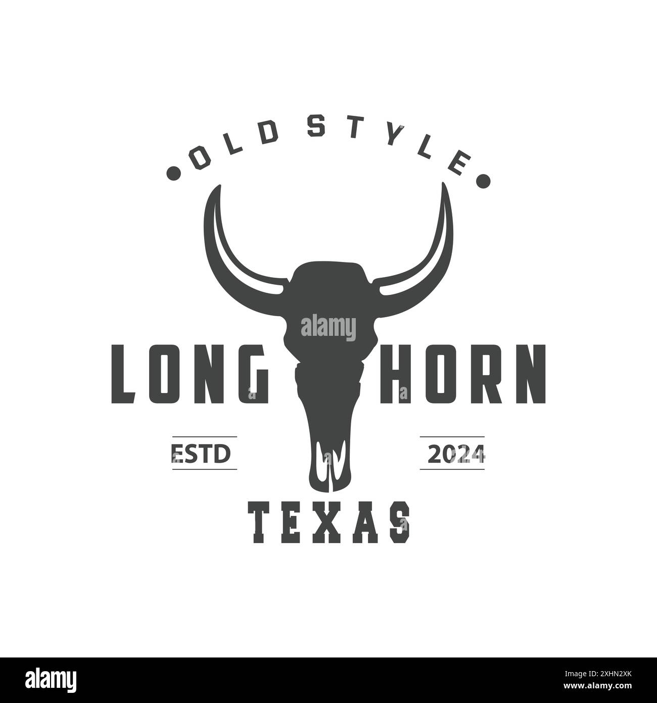 Longhorn animal logo design farm retro vintage horn minimalist simple