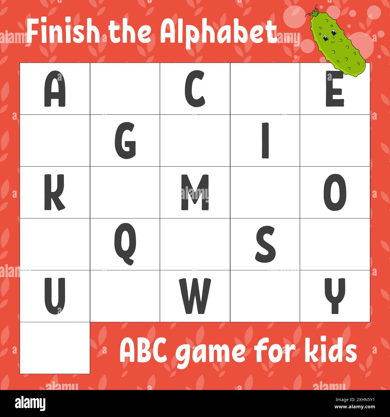 Abc Comp Finish the alphabet. ABC game for kids. Education developing worksheet ...