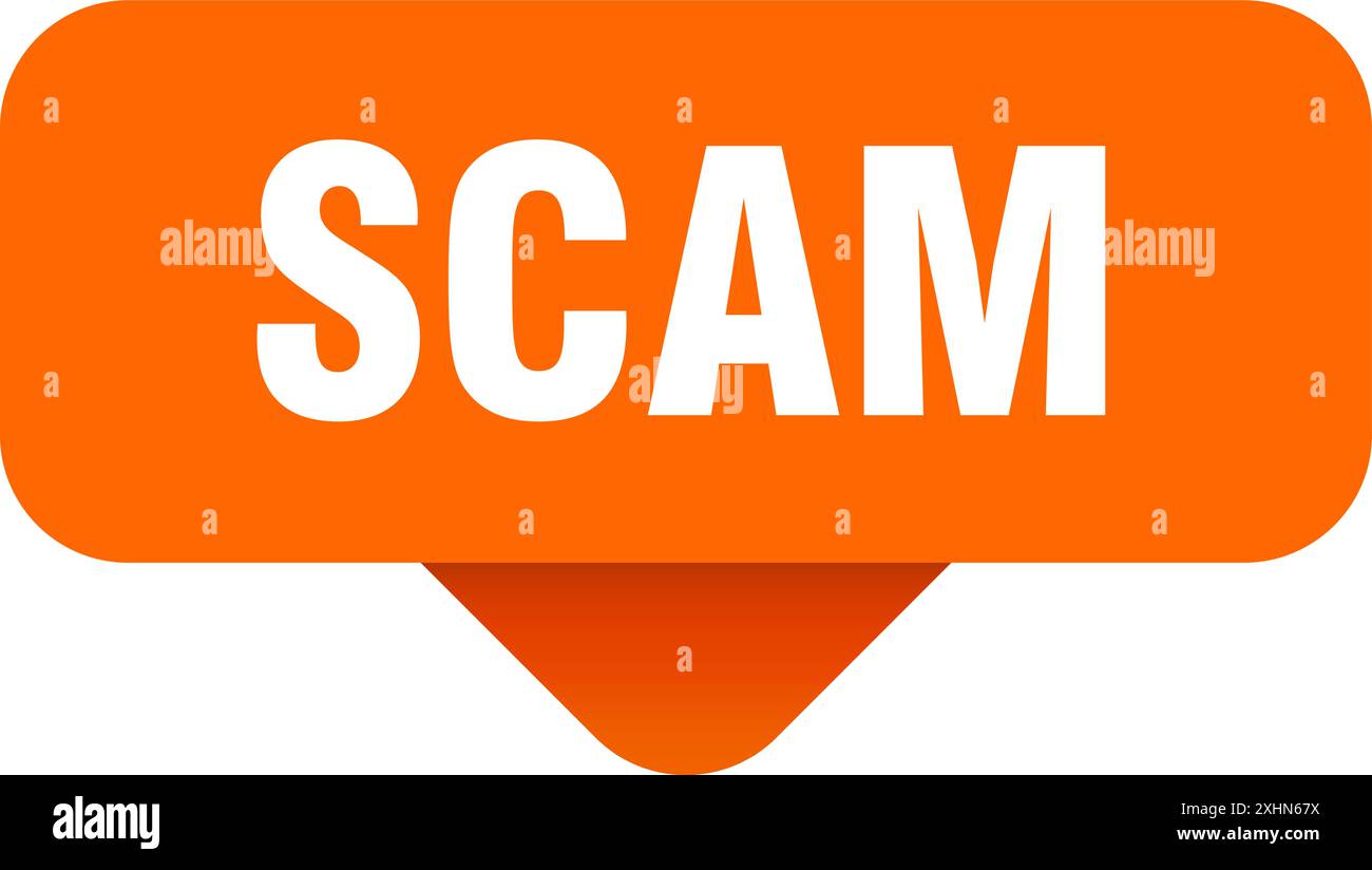scam sticker. scam sign on transparent background. rectangular button Stock Vector