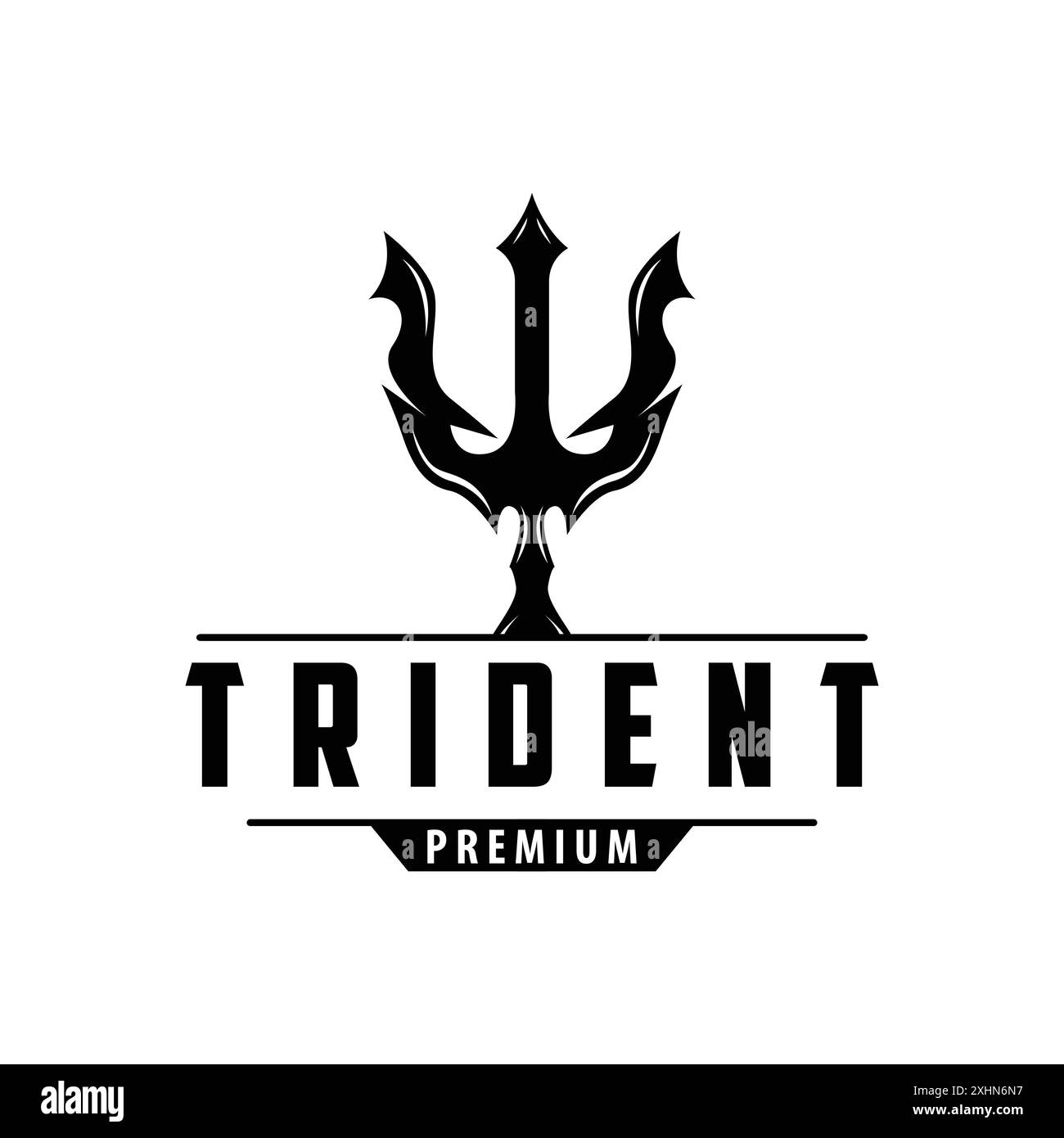 Neptune Poseidon Trident Logo, Spear Simple Vintage Template Design Stock  Vector Image & Art - Alamy