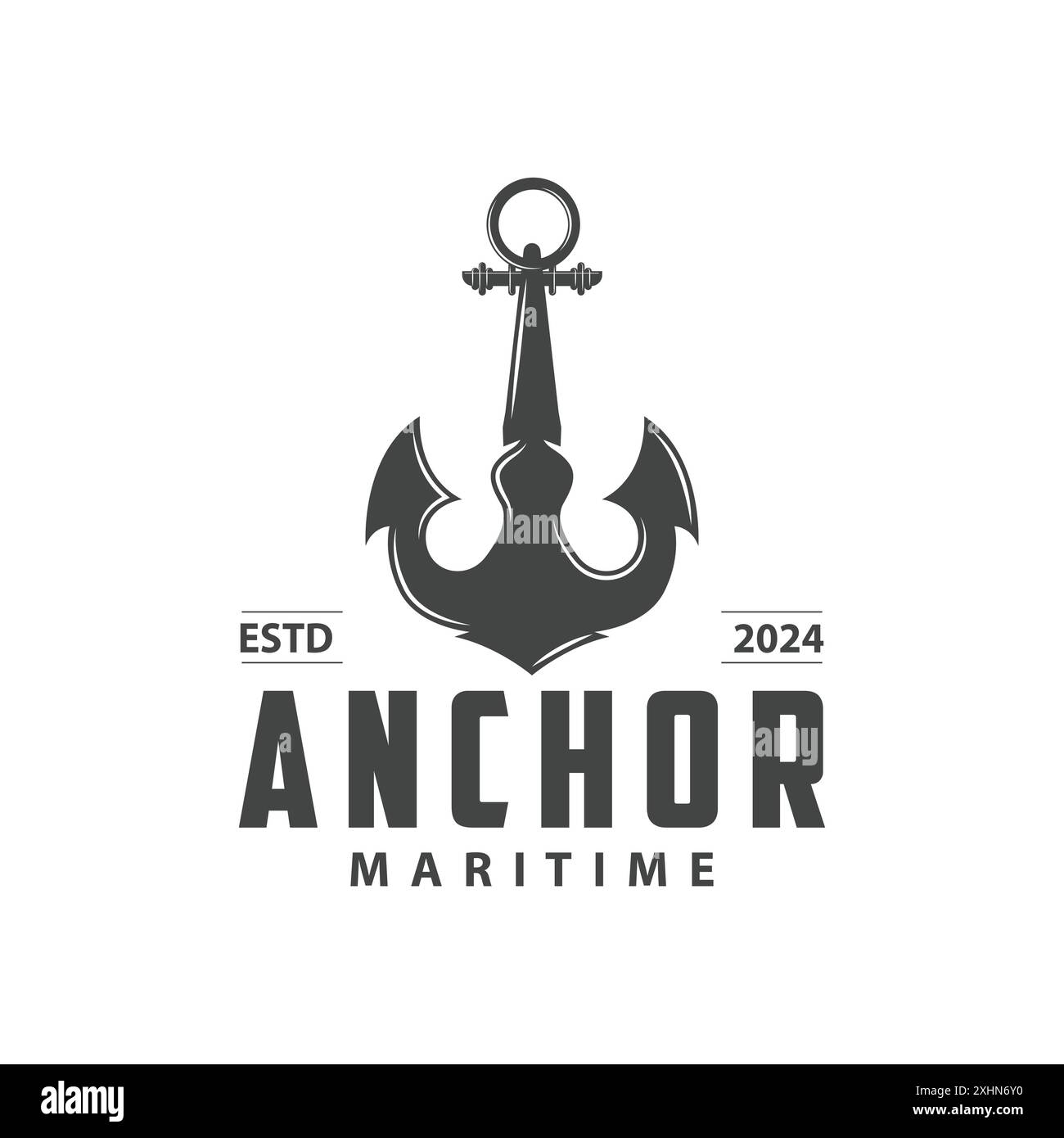 Marine ship vector anchor logo simple minimalist design anchor ...
