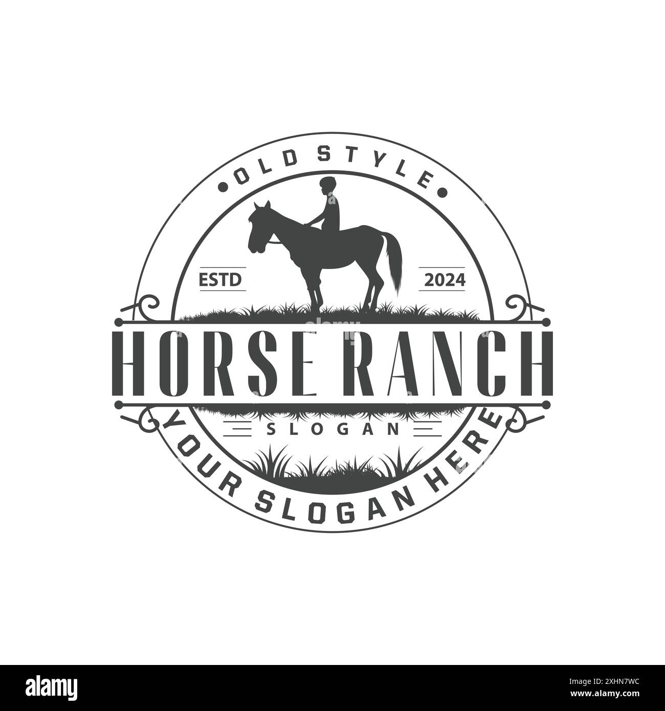 Illustration rodeo cowboy riding horse Stock Vector Images - Alamy