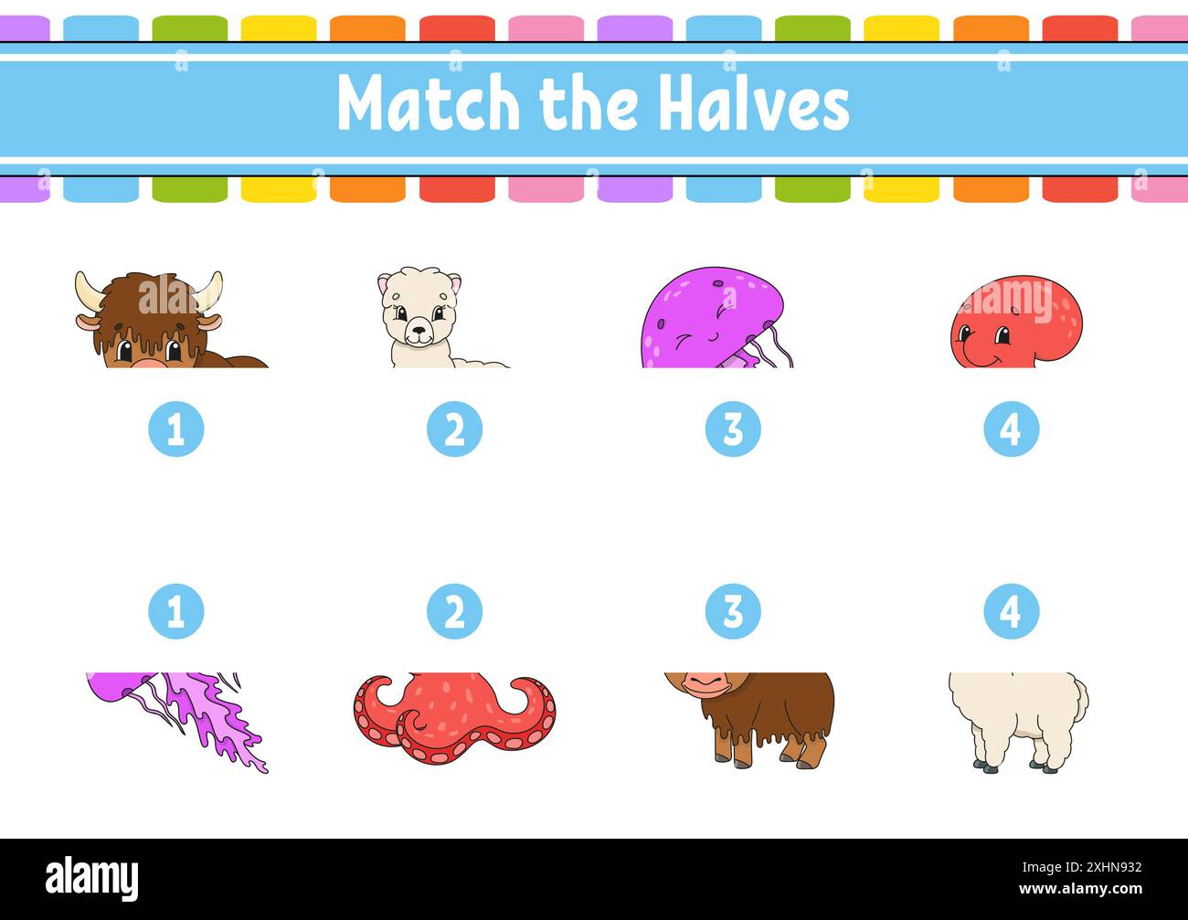 Match the halves. Education developing worksheet. Matching game for ...