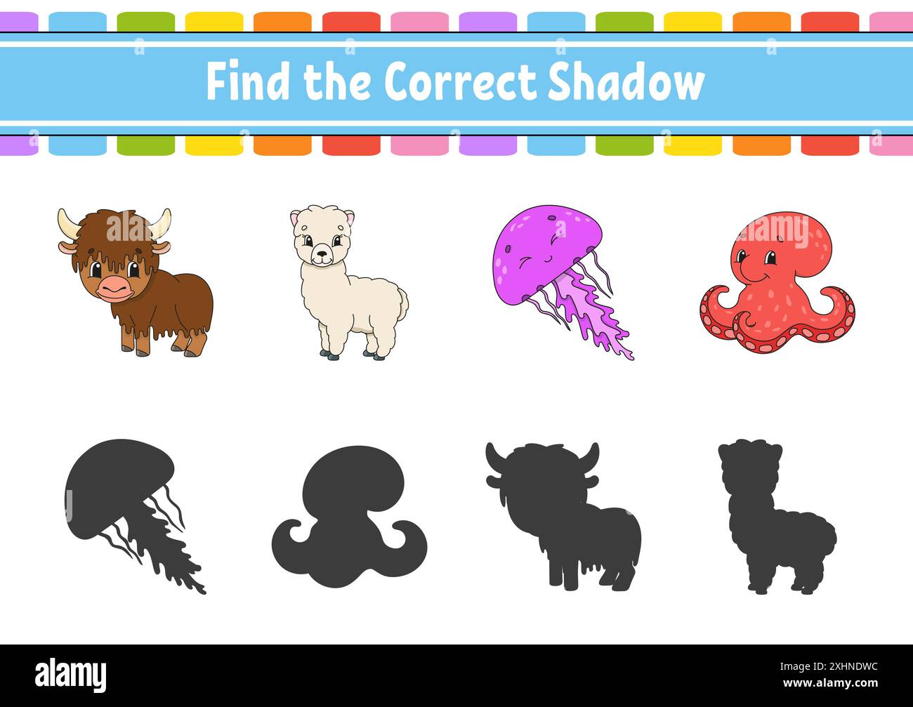 Find the correct shadow. Education developing worksheet. Matching game ...