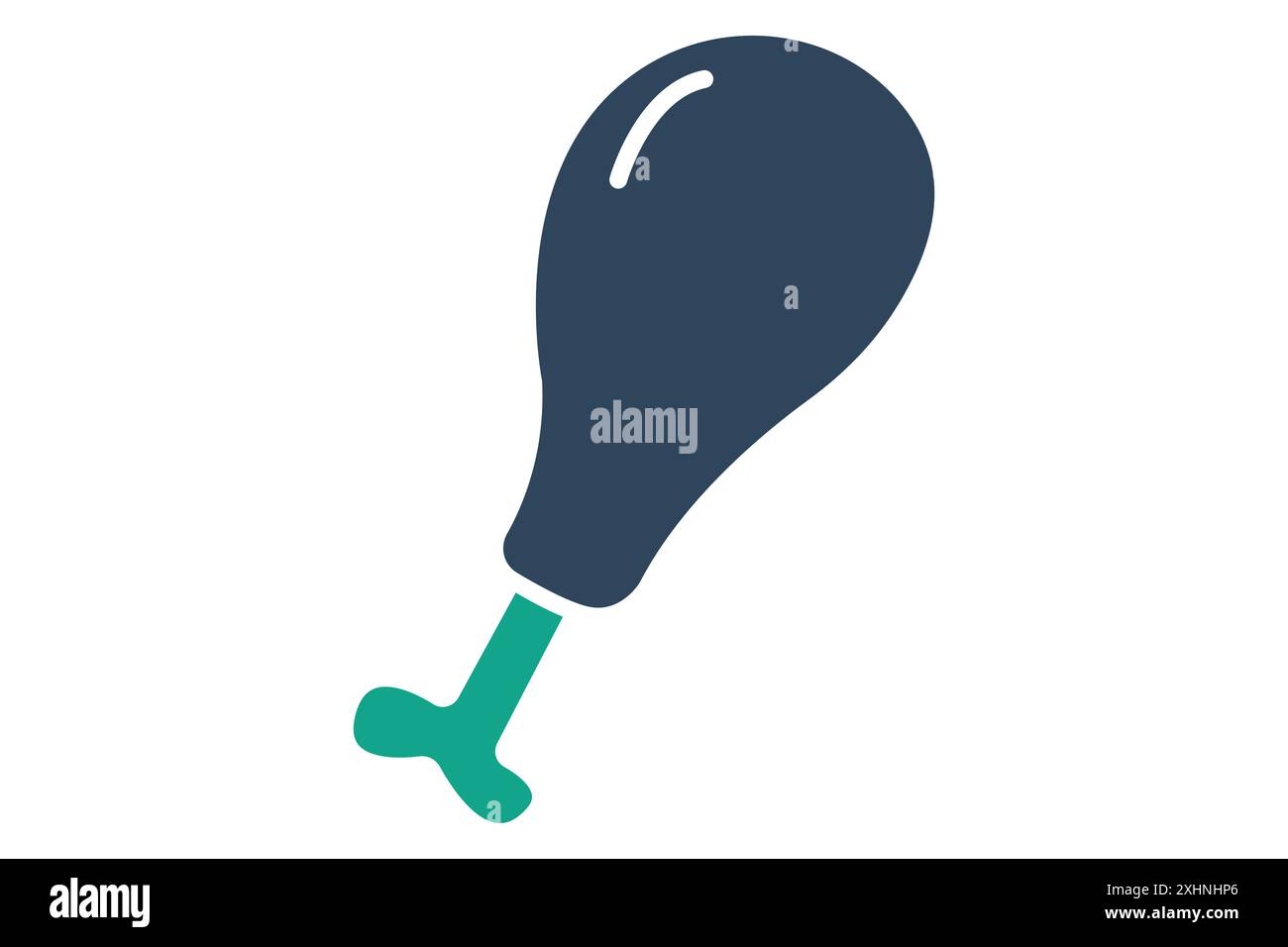 Chicken leg icon. icon related to protein source. solid icon style. nutrition elements vector illustration Stock Vector