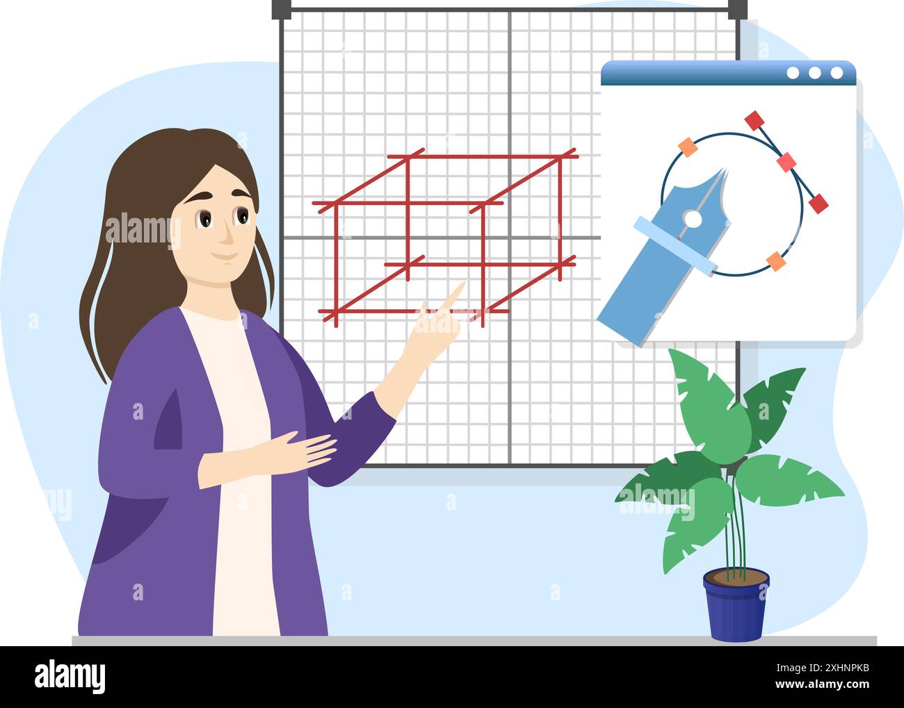 Student using whiteboard Stock Vector Images - Alamy