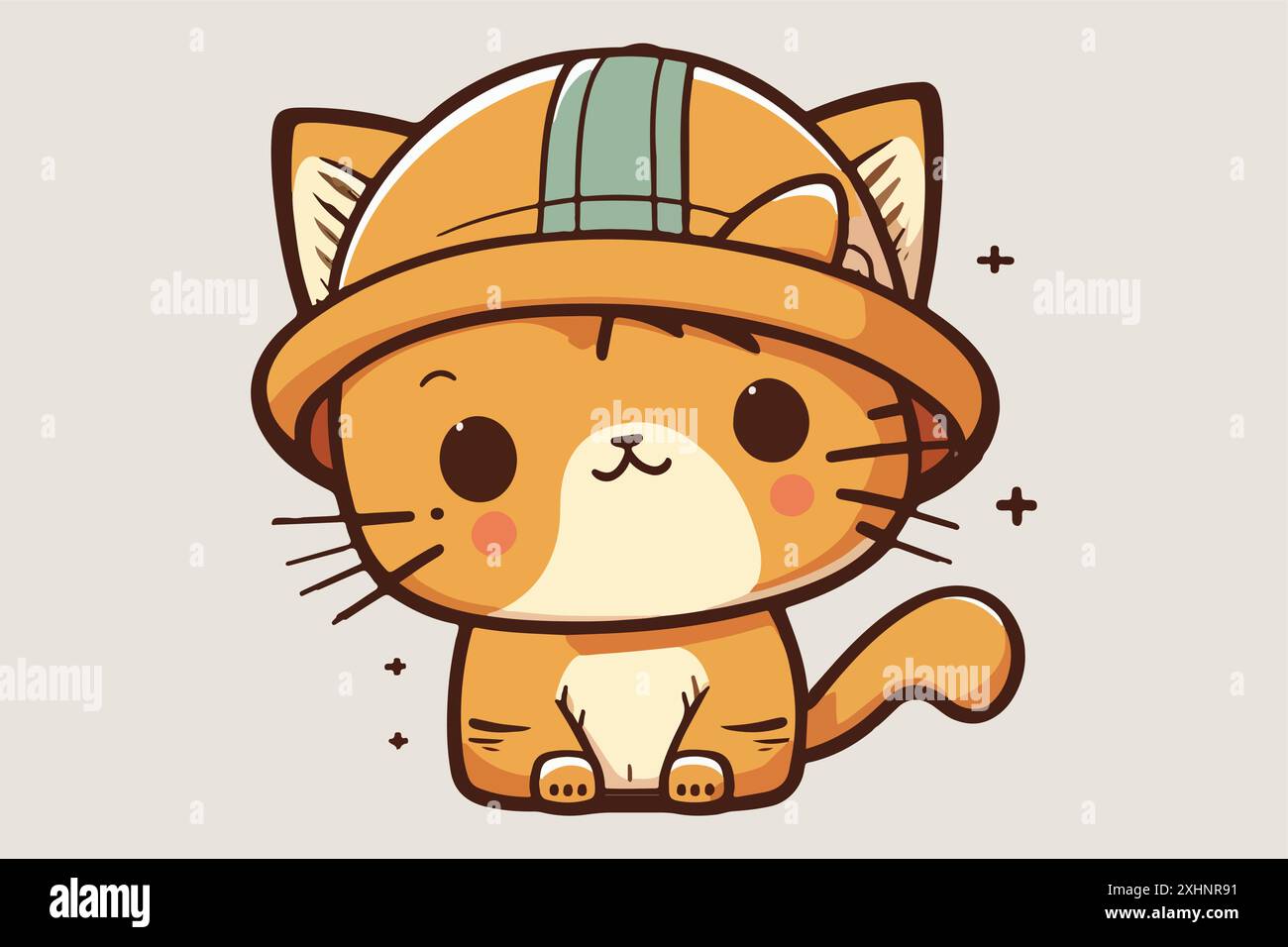 Cat Wearing a hat vector illustration Stock Vector