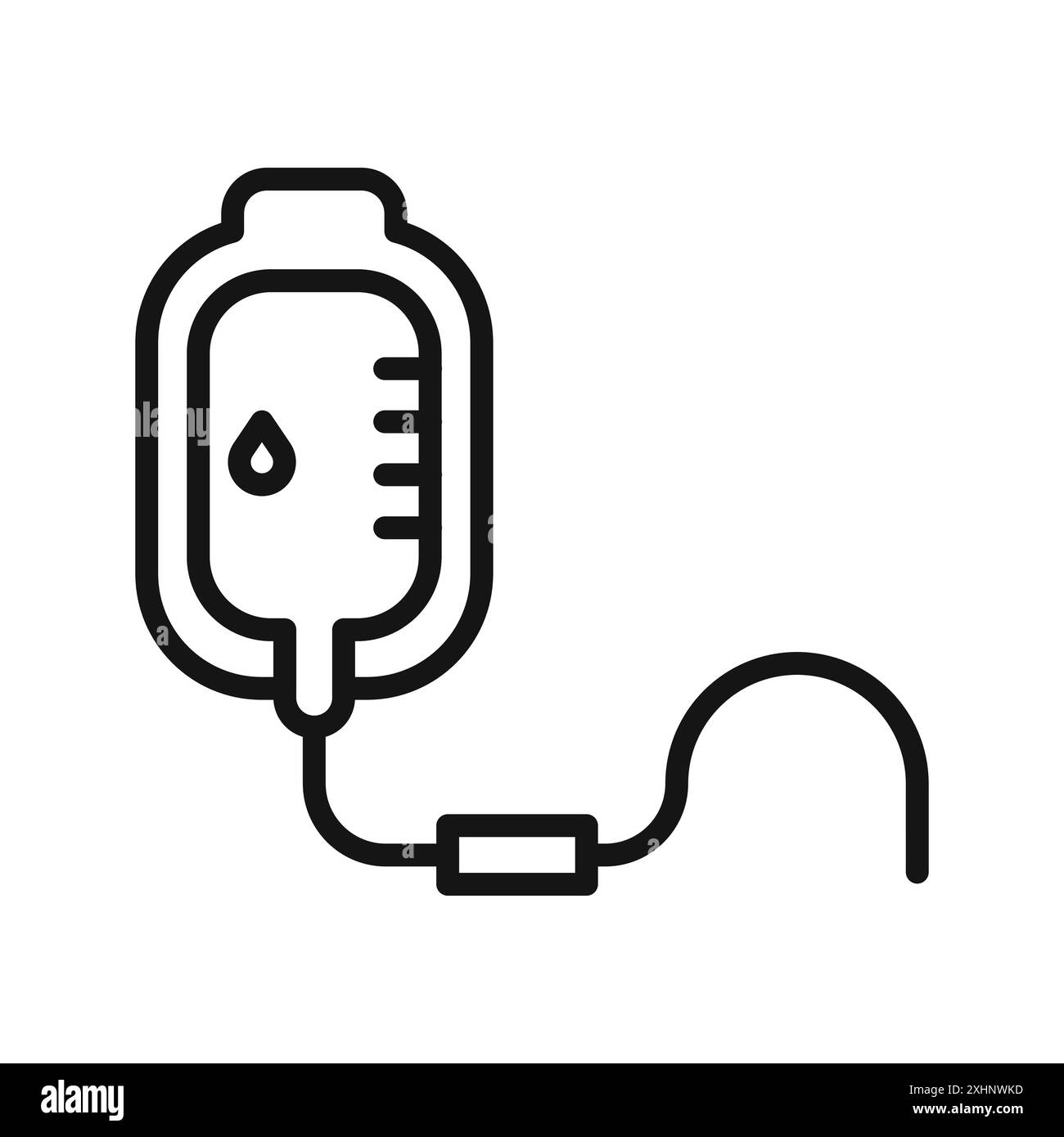 blood bag icon Black line art vector in black and white outline set collection sign Stock Vector