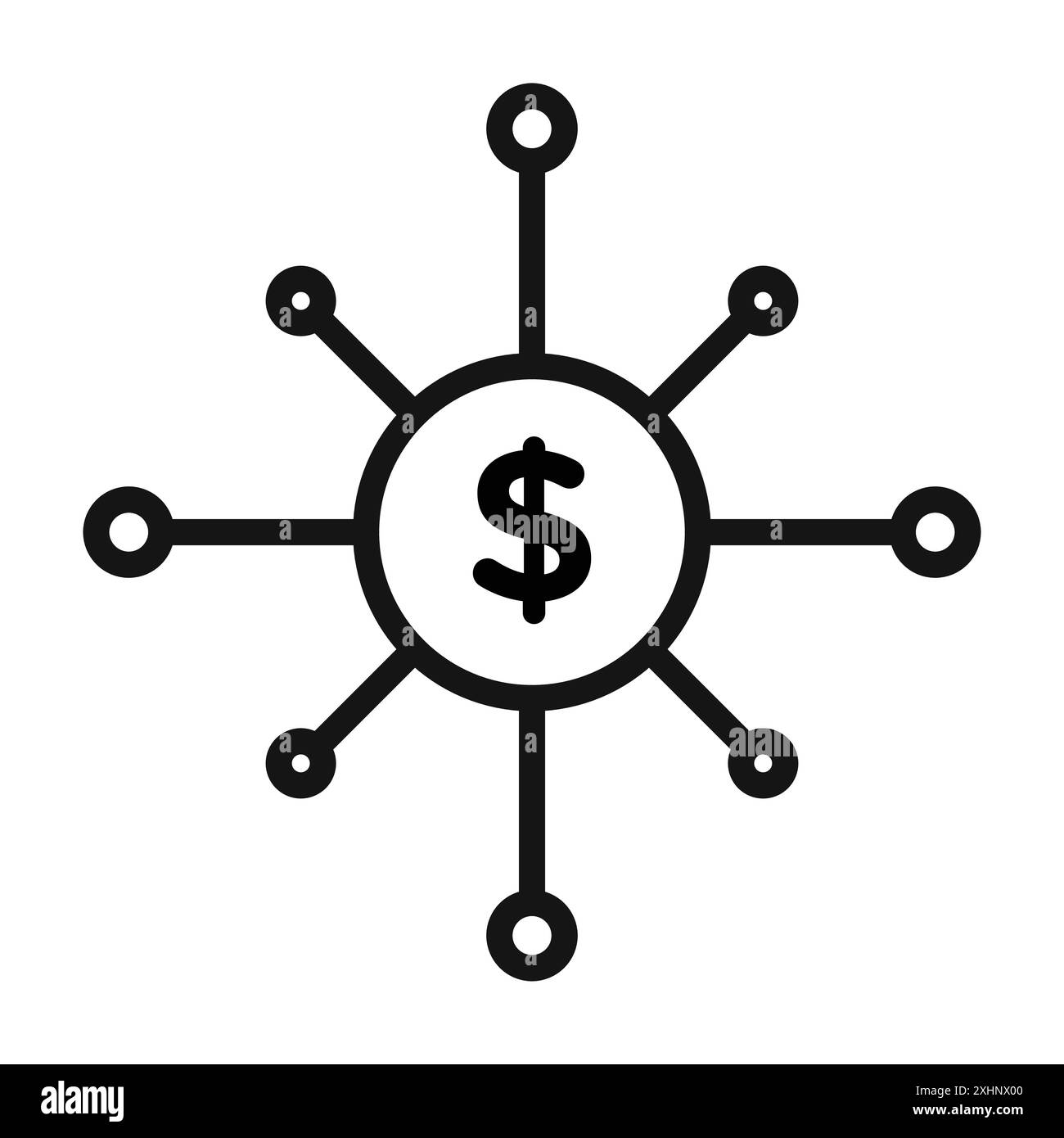 Financial Scheme icon Black line art vector in black and white outline ...