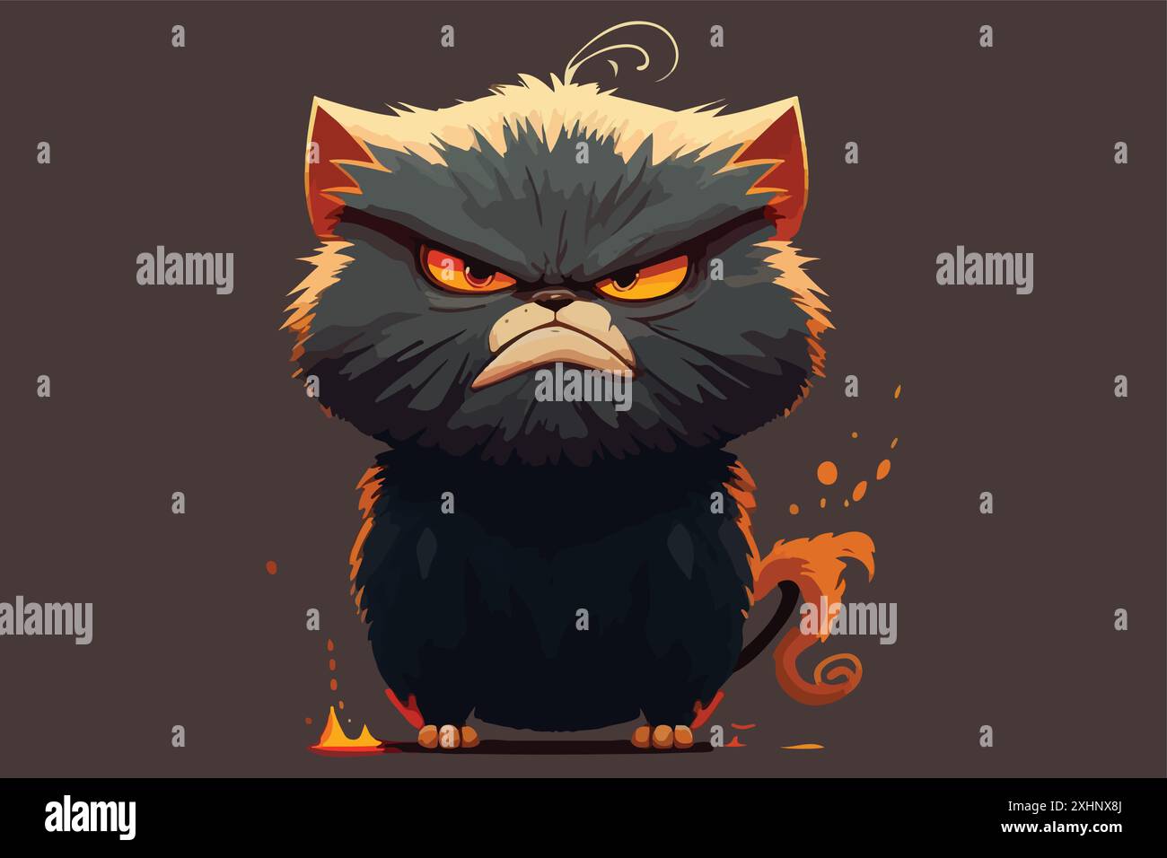 Angry cat vector illustration Stock Vector