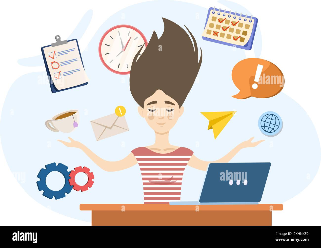 Female employee managing time hi-res stock photography and images - Alamy