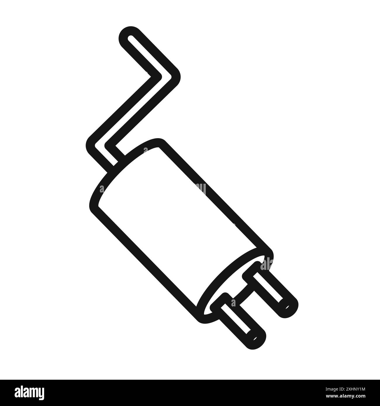Muffler icon Black line art vector in black and white outline set collection sign Stock Vector