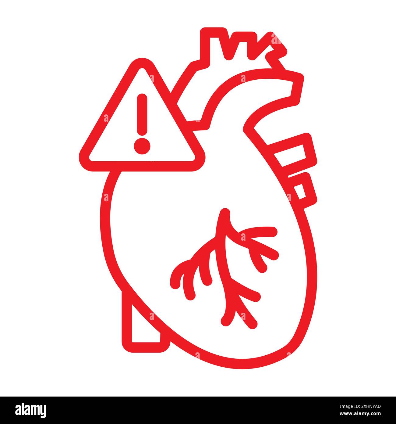 Heart risk icon Black line art vector in black and white outline set ...