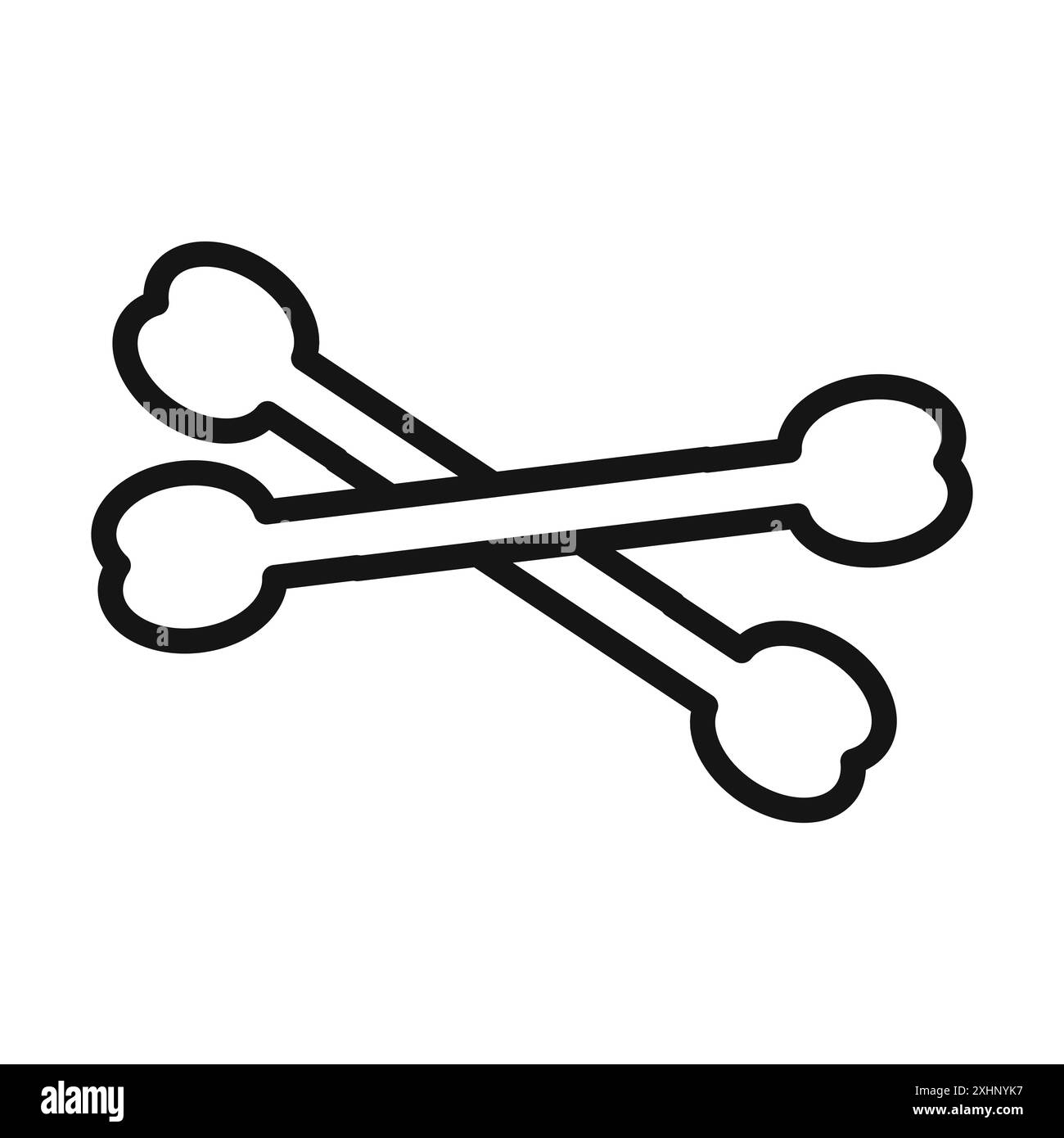 Dog bone icon Black line art vector in black and white outline set ...