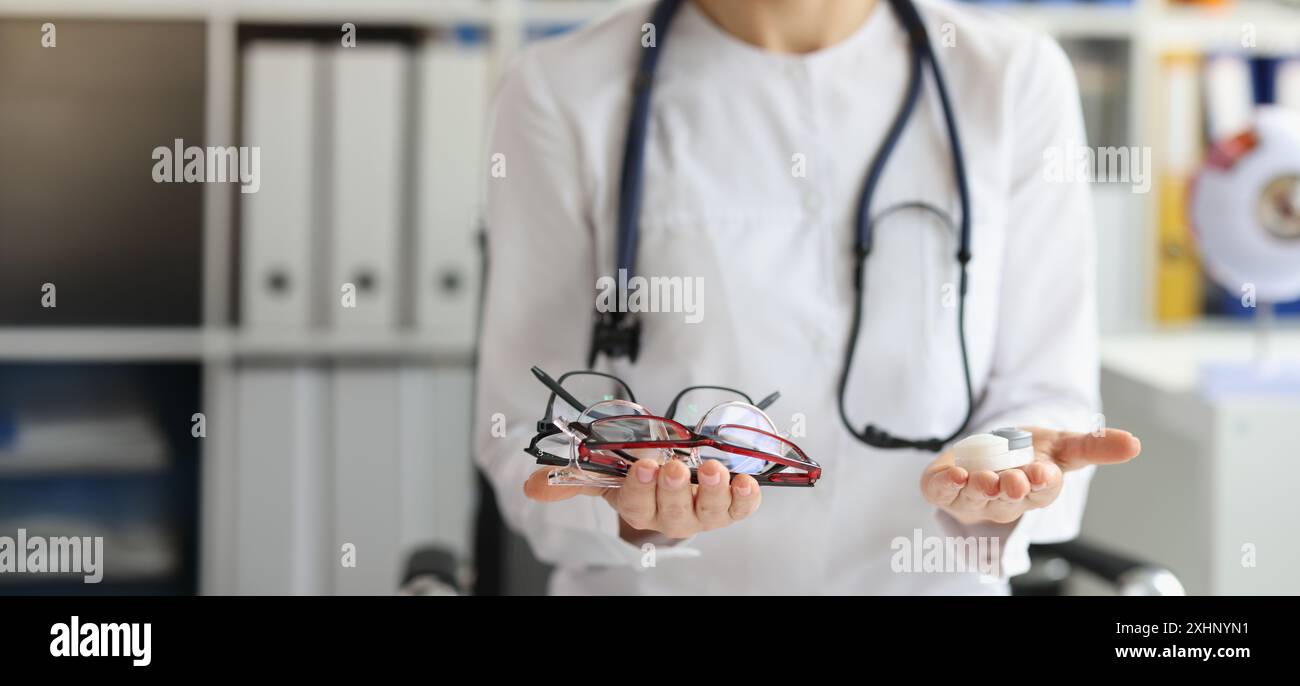 Female doctor making choice hi-res stock photography and images - Alamy