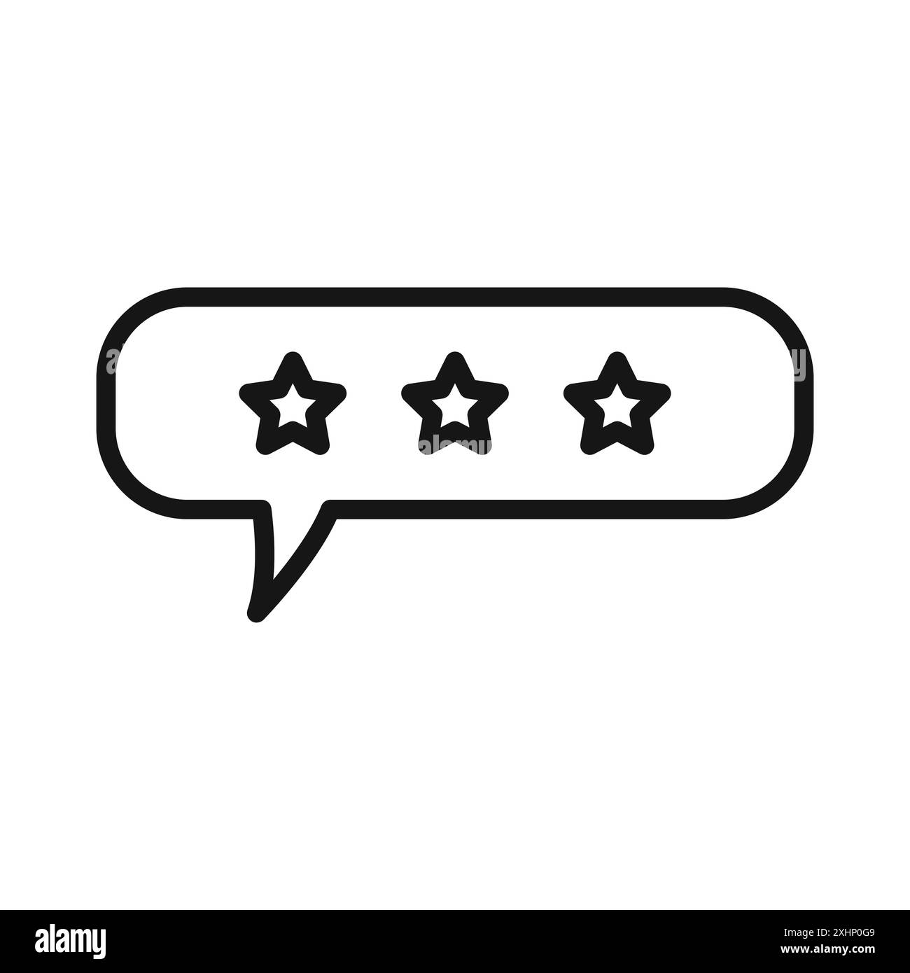 Review Icon Black Line Art Vector In Black And White Outline Set 