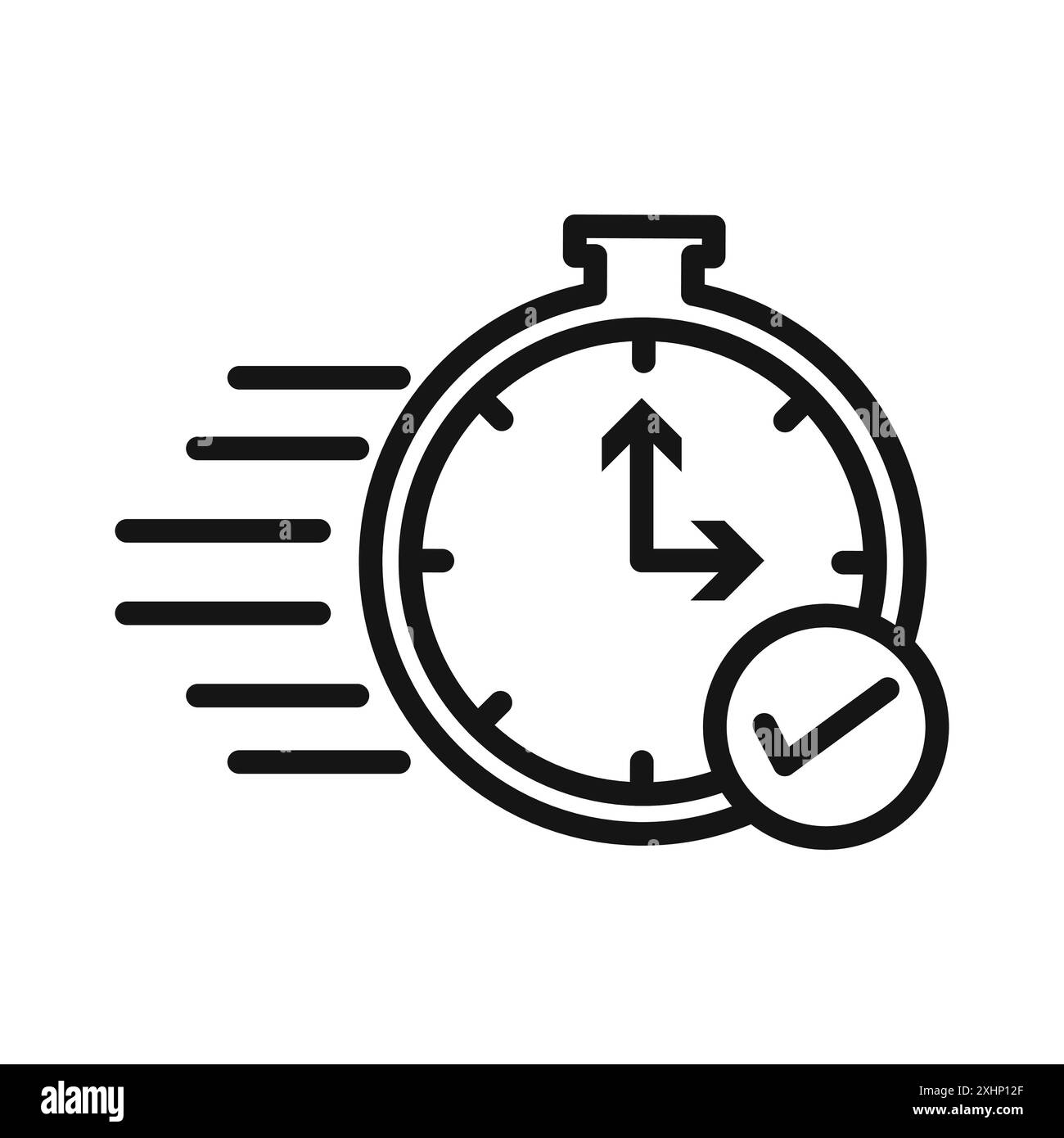 Quick approval icon Black line art vector in black and white outline ...