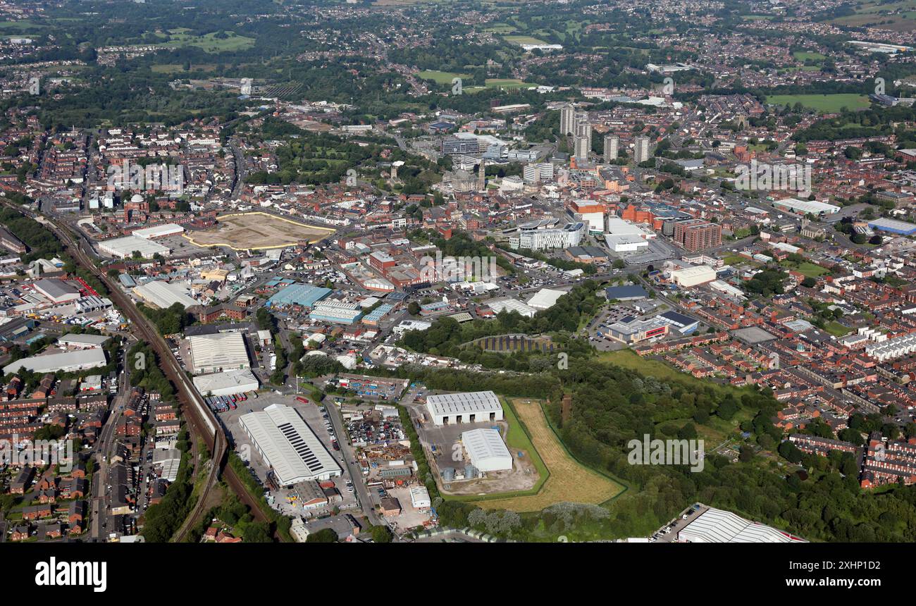Map Of Rochdale aerial view of Rochdale town in Greater Manchester Stock Photo - Alamy