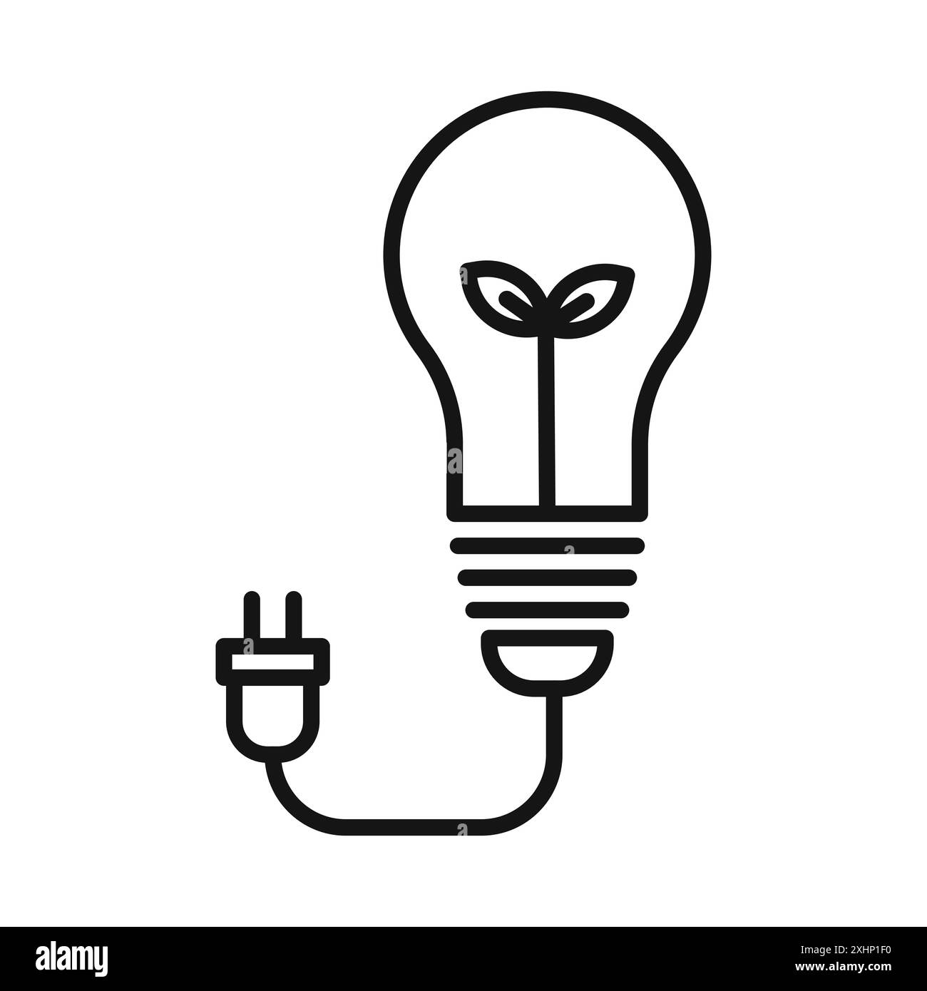 Sustainable ecological energy icon Black line art vector in black and ...