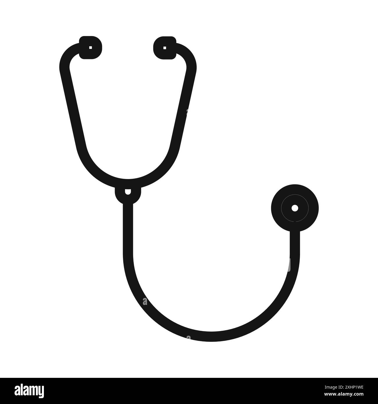 stethoscope icon Black line art vector in black and white outline set ...