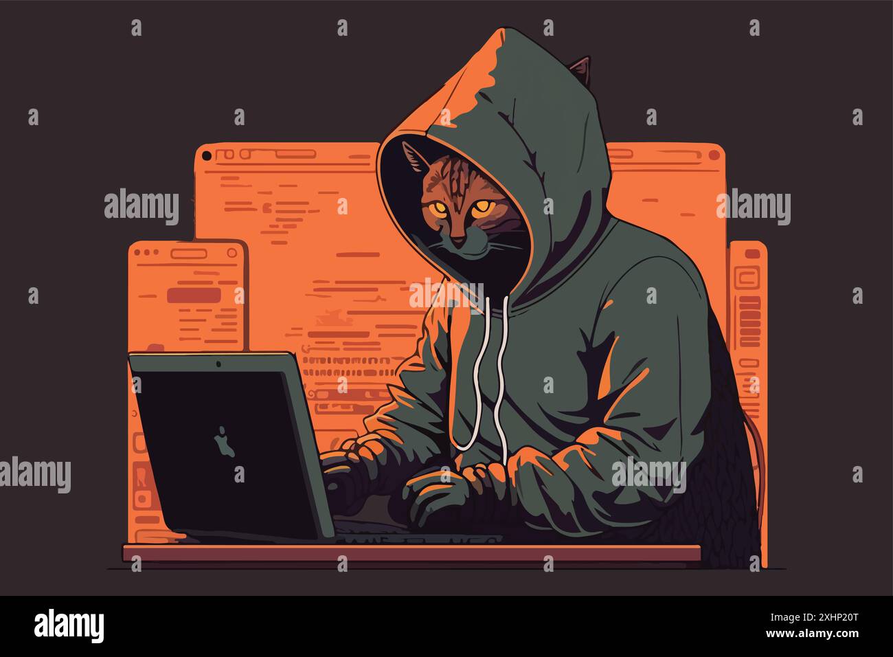 Cat cyberpunk vector illustration Stock Vector Image & Art - Alamy