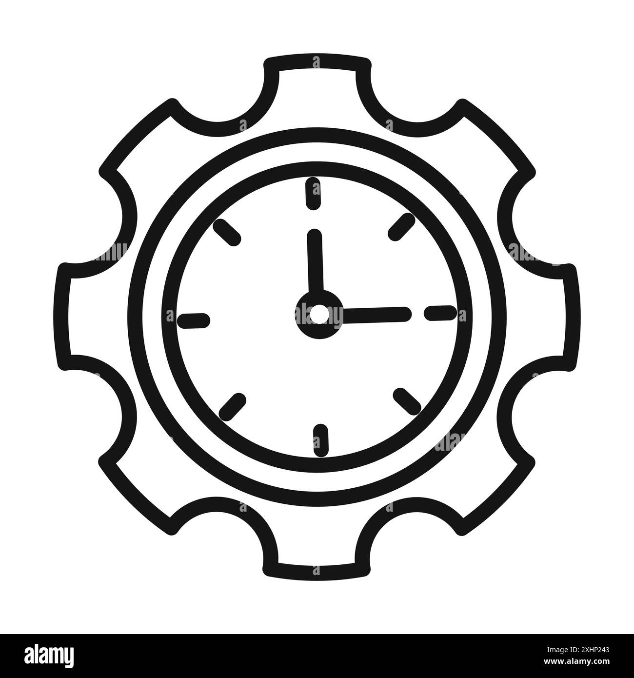 Time Management icon Black line art vector in black and white outline set collection sign Stock Vector