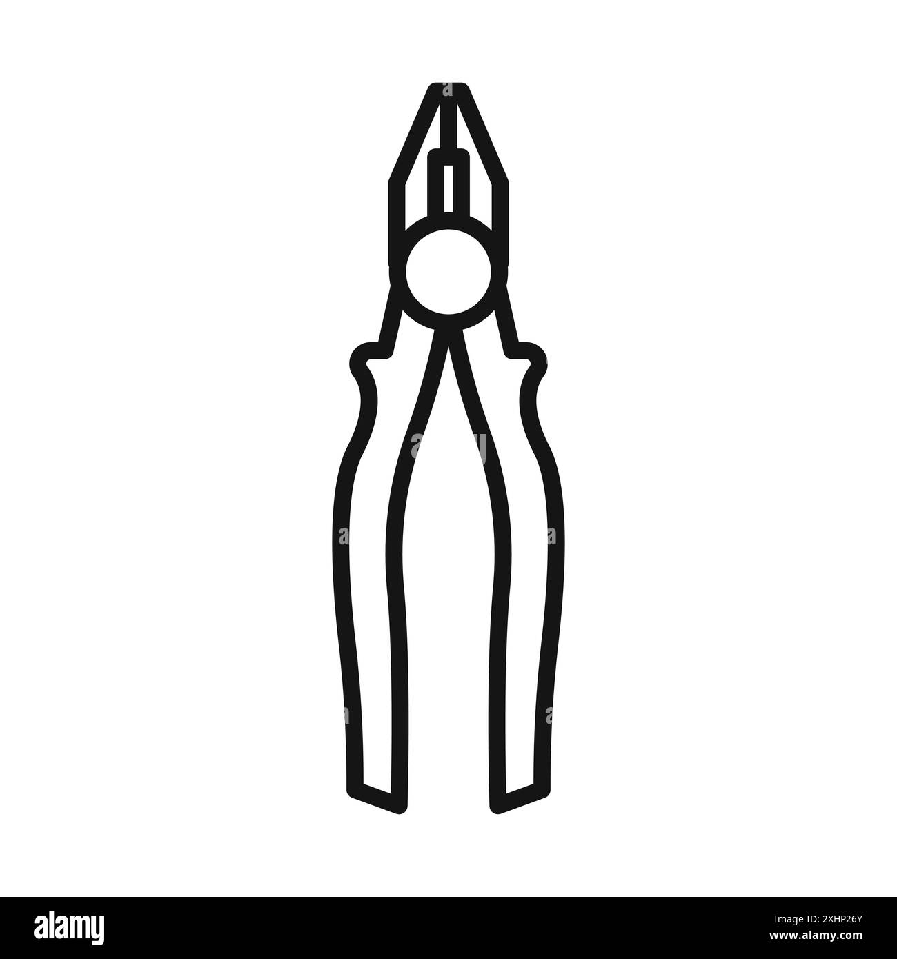 Plumber pliers icon Black line art vector in black and white outline set collection sign Stock Vector