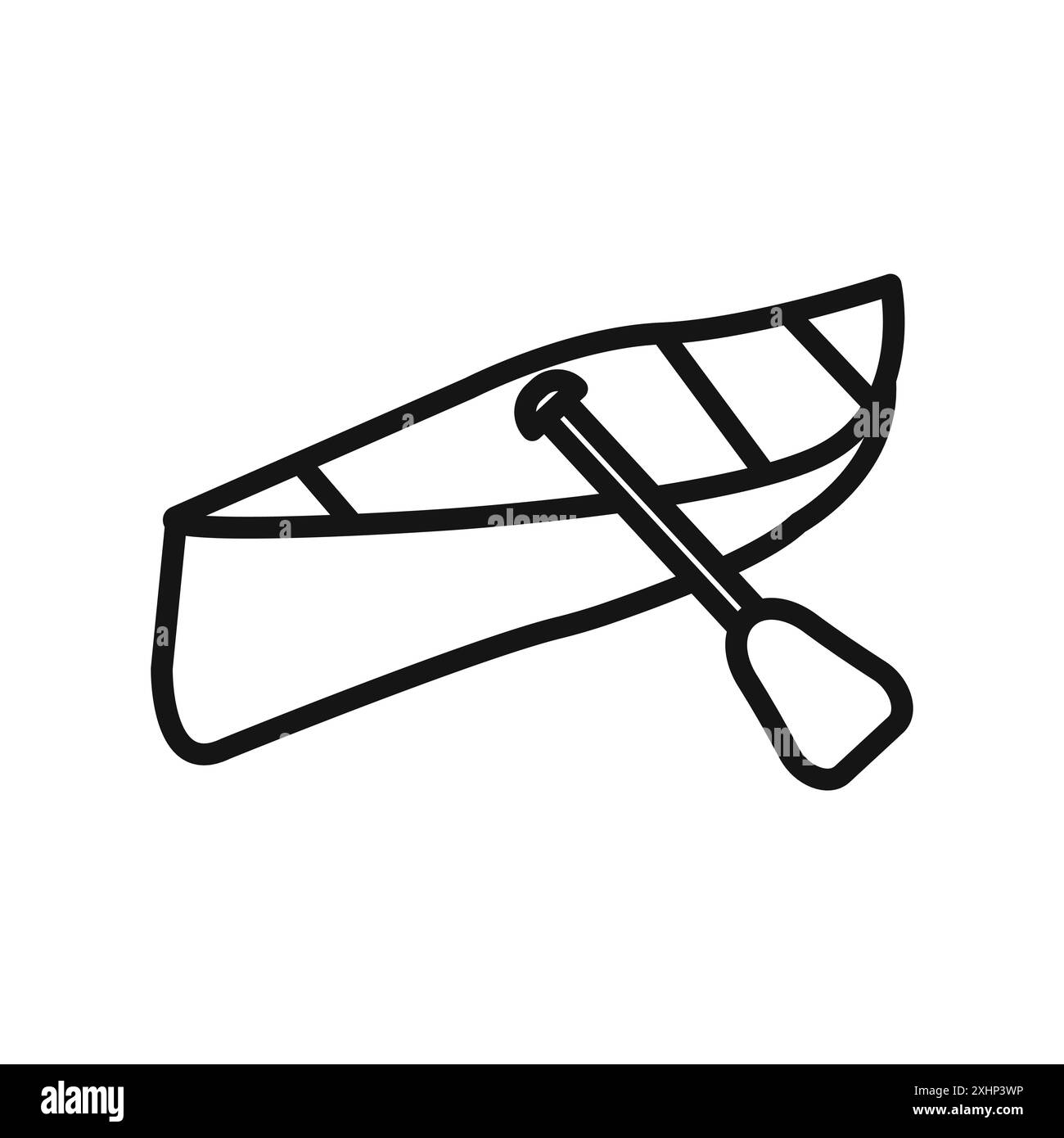 canoe icon Black line art vector in black and white outline set ...