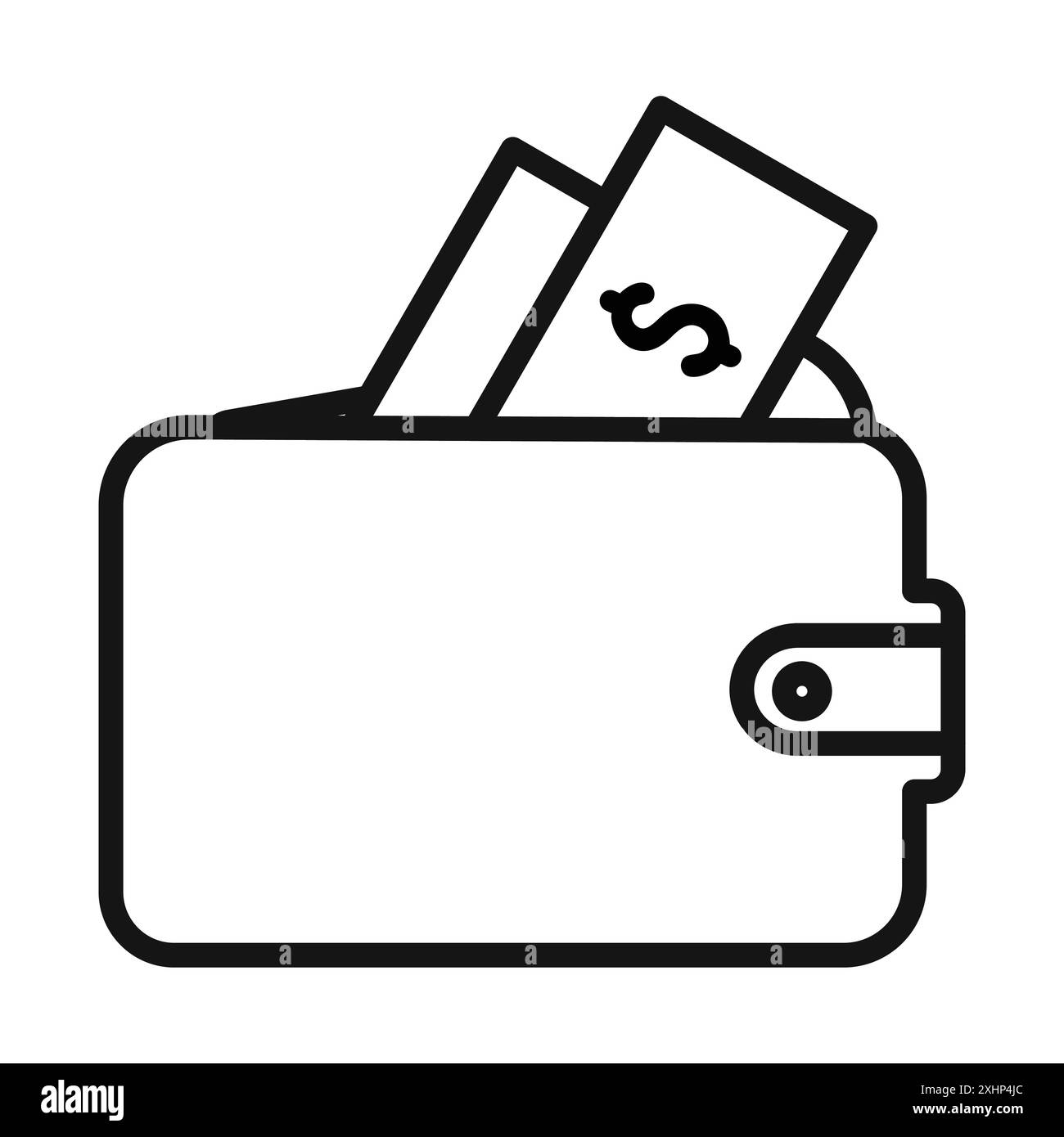 Dollar wallet icon Black line art vector in black and white outline set ...