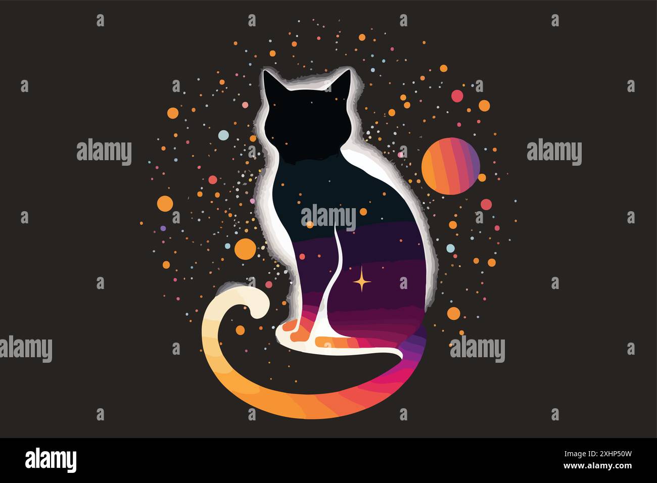 Cat Galaxy vector illustration Stock Vector