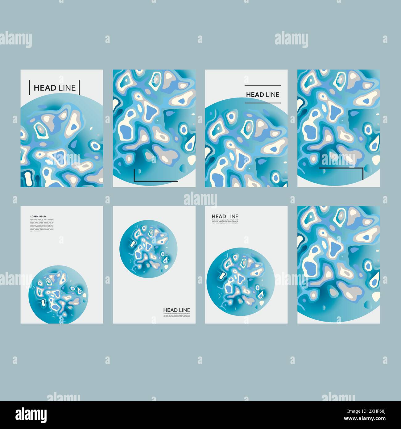 Liquid vector shapes background. Abstract color blue design. Futuristic ...
