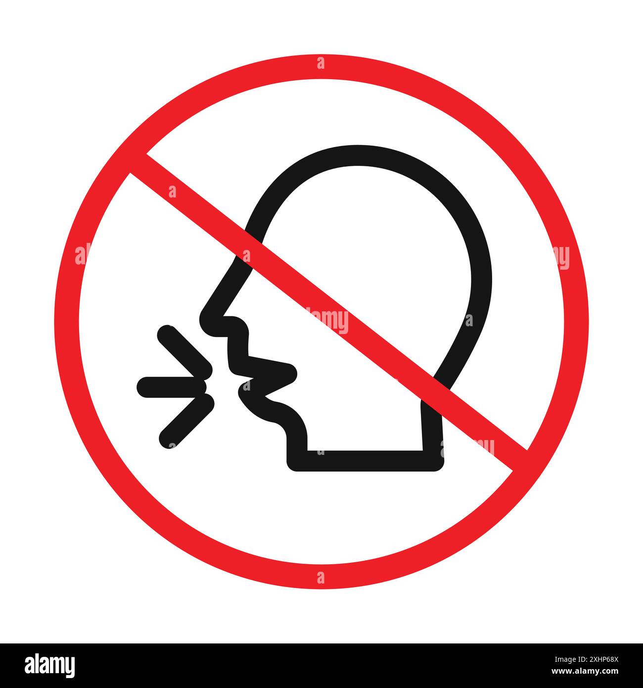 No Cough icon Black line art vector in black and white outline set ...