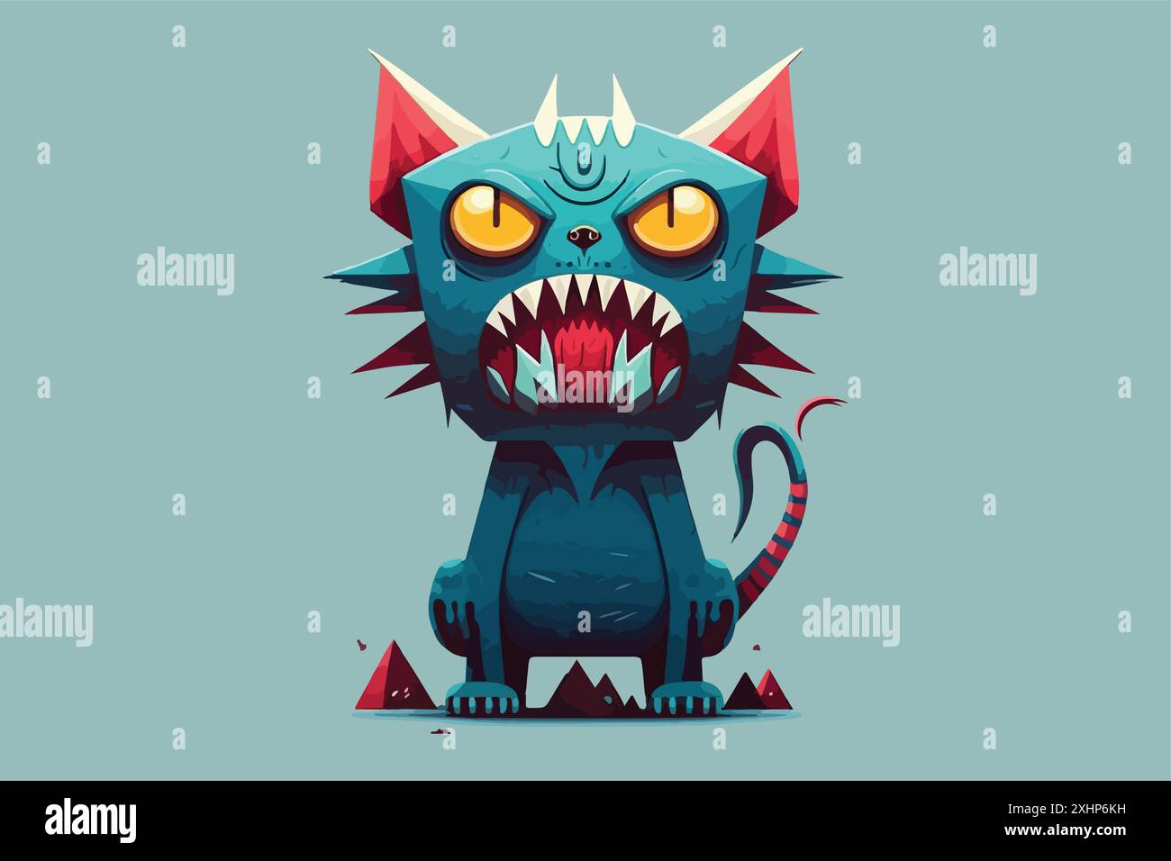 Cat monster vector illustration Stock Vector