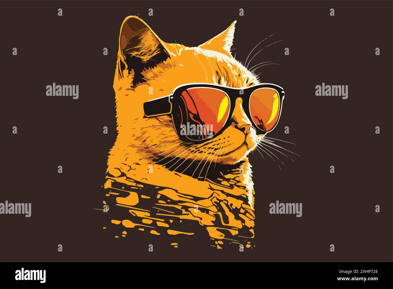 Cat wearing sunglasses vector illustration Stock Vector Image & Art - Alamy