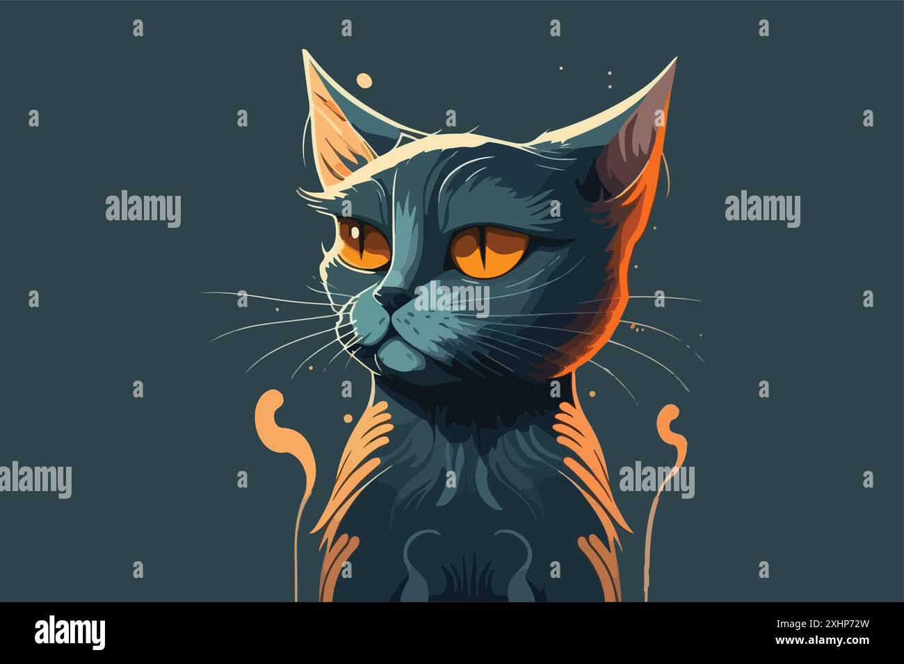 Cat smoking vector illustration Stock Vector