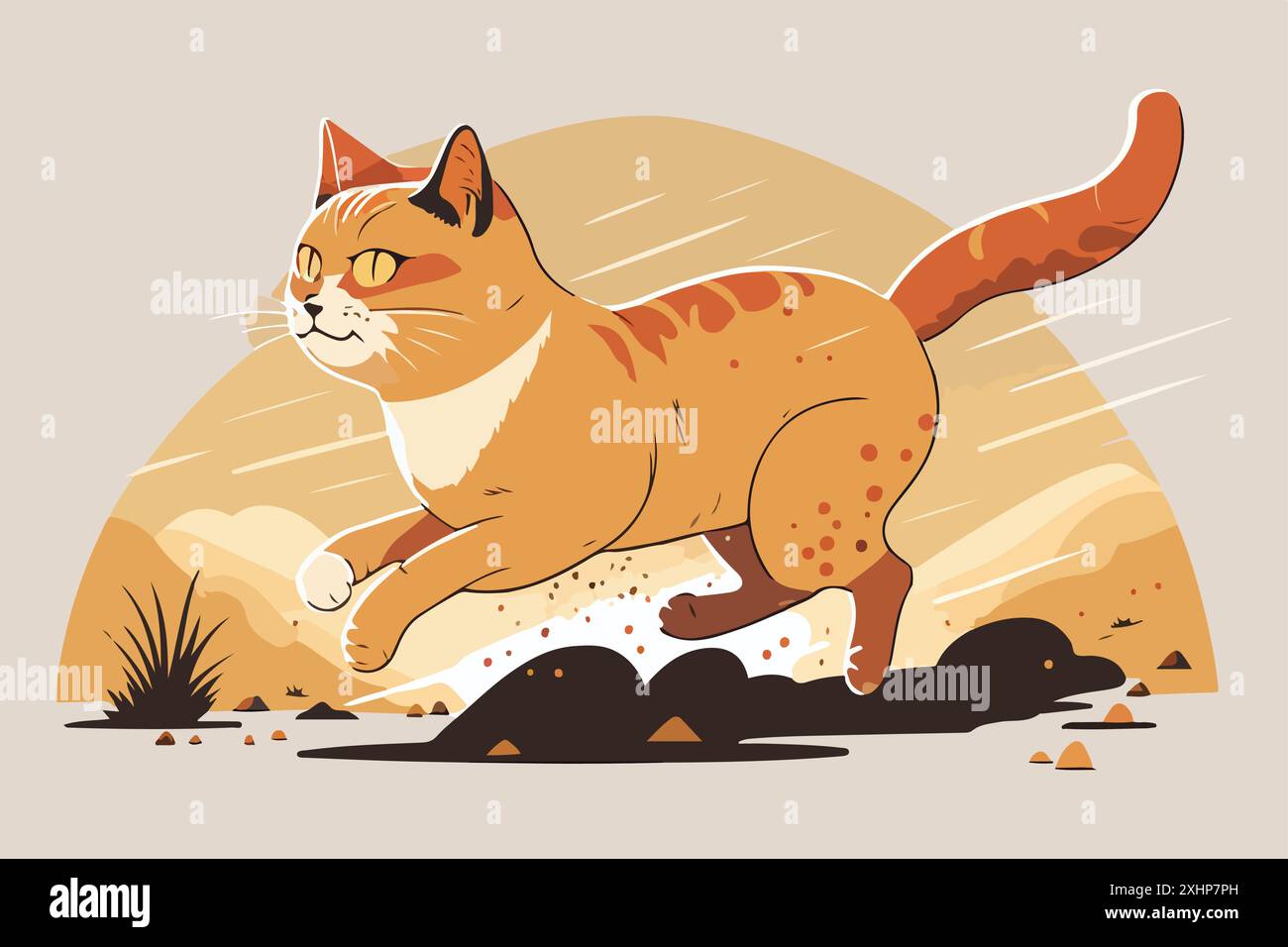 Cat running vector illustration Stock Vector Image & Art - Alamy
