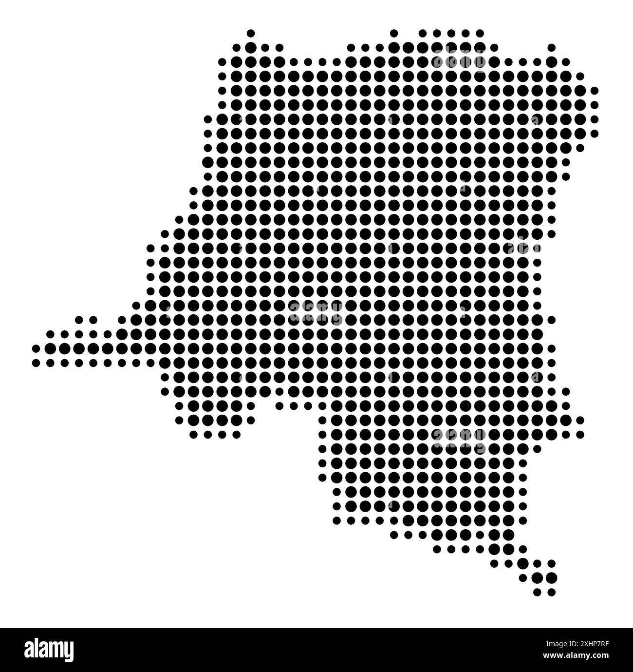 Abstract map of the Democratic Republic of the Congo showing the area ...